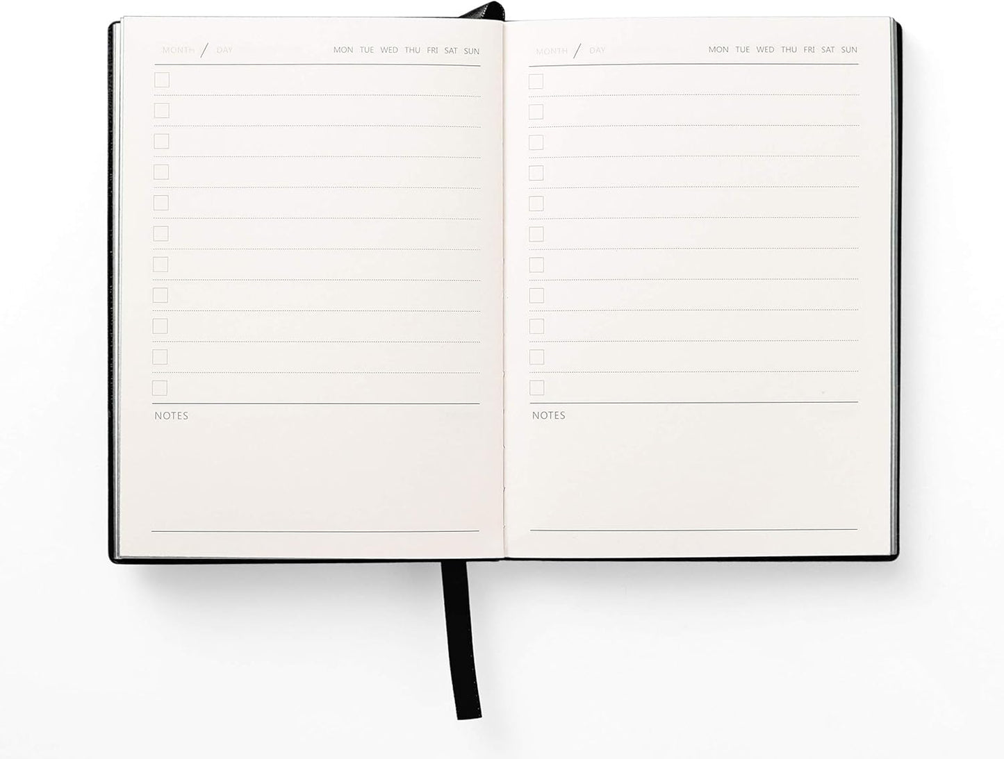 Daily to Do Checklist Notebook, Task Management, Organizer Planner, Hardcover, Ribbon Bookmark, 5.8 x 8.3”, A5 size, 110 Sheets (Grey)