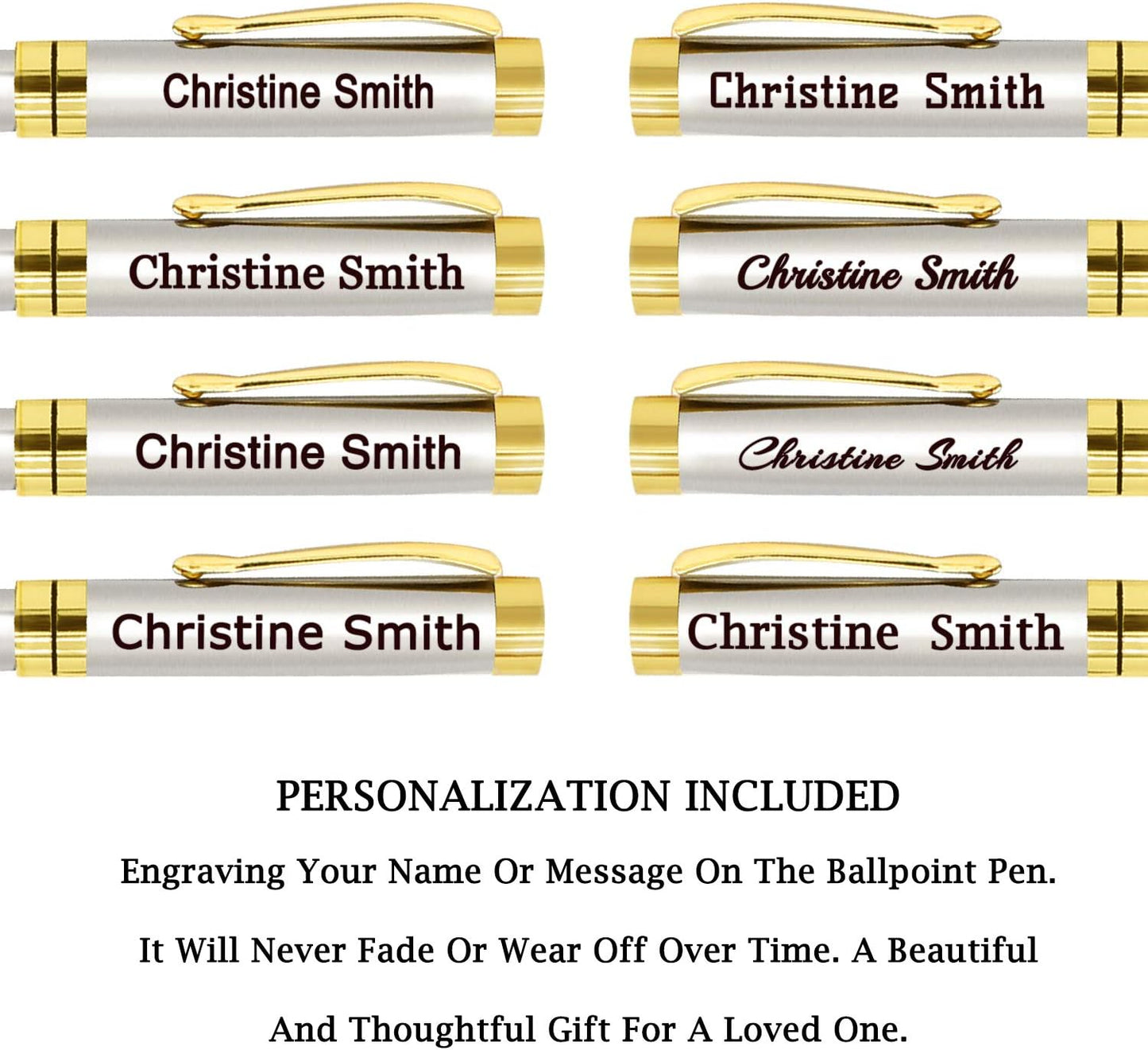 Amlion Personalized Pens Custom Engraved Pen with Name, Refillable Medium Refill, Personalized Gifts for Men Women