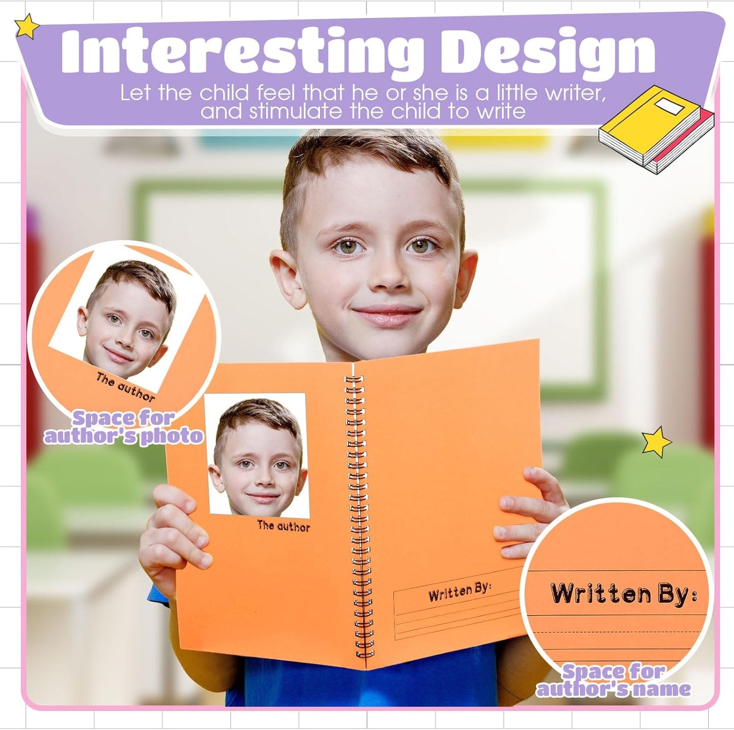 Henoyso 10 Pcs 100/50 Sheets Primary Composition Notebook K-2 Bulk Spiral Primary Journal Drawing Handwriting Practice for Kids Kindergarten 1st 2nd Back to School Supplies (Pastel Color,50 Sheets)