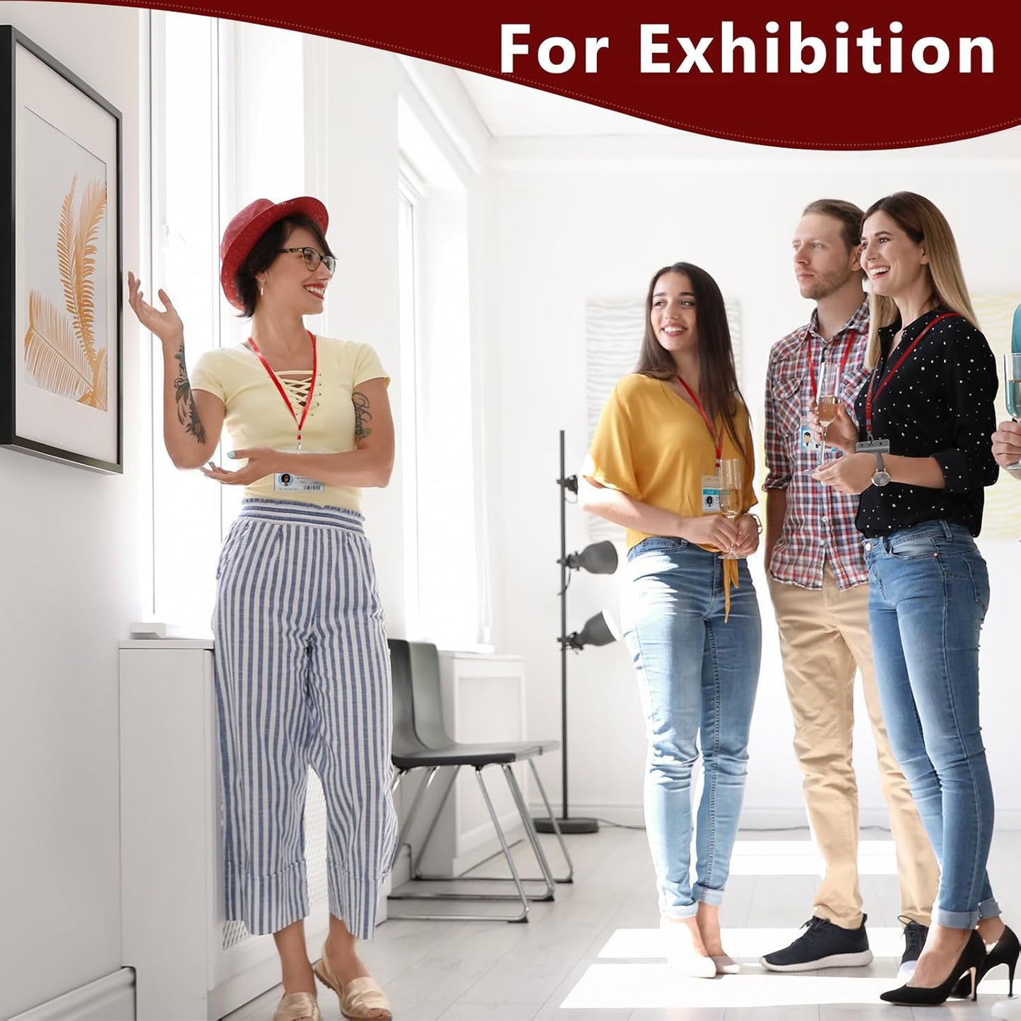 Harloon 150 Pcs Lanyards Breakaway Bulk Neck Flat Lanyard with Detachable Buckle and Clip Swivel Hooks for Badge Holder