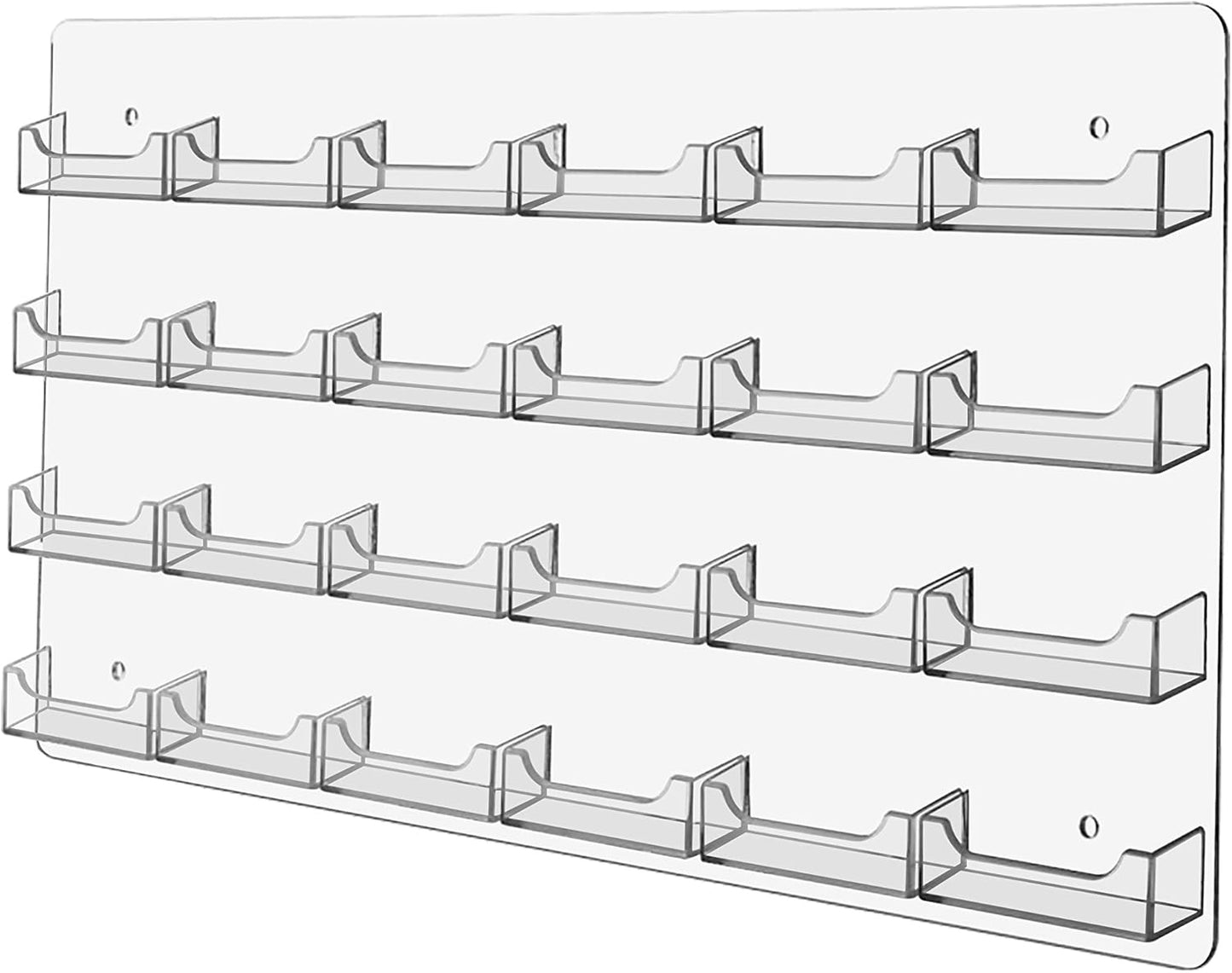 Displays2go Business Card Holder, 24 Pockets, Wall Mount, 0.75-Inch Deep Pockets (Clear Acrylic)