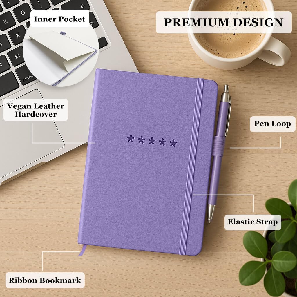 Password Book with Alphabetical Tabs – Hardcover Internet Address & Password Organizer – Password Keeper Notebook for Computer & Website – 5.2 x 7.6" (Lavender)