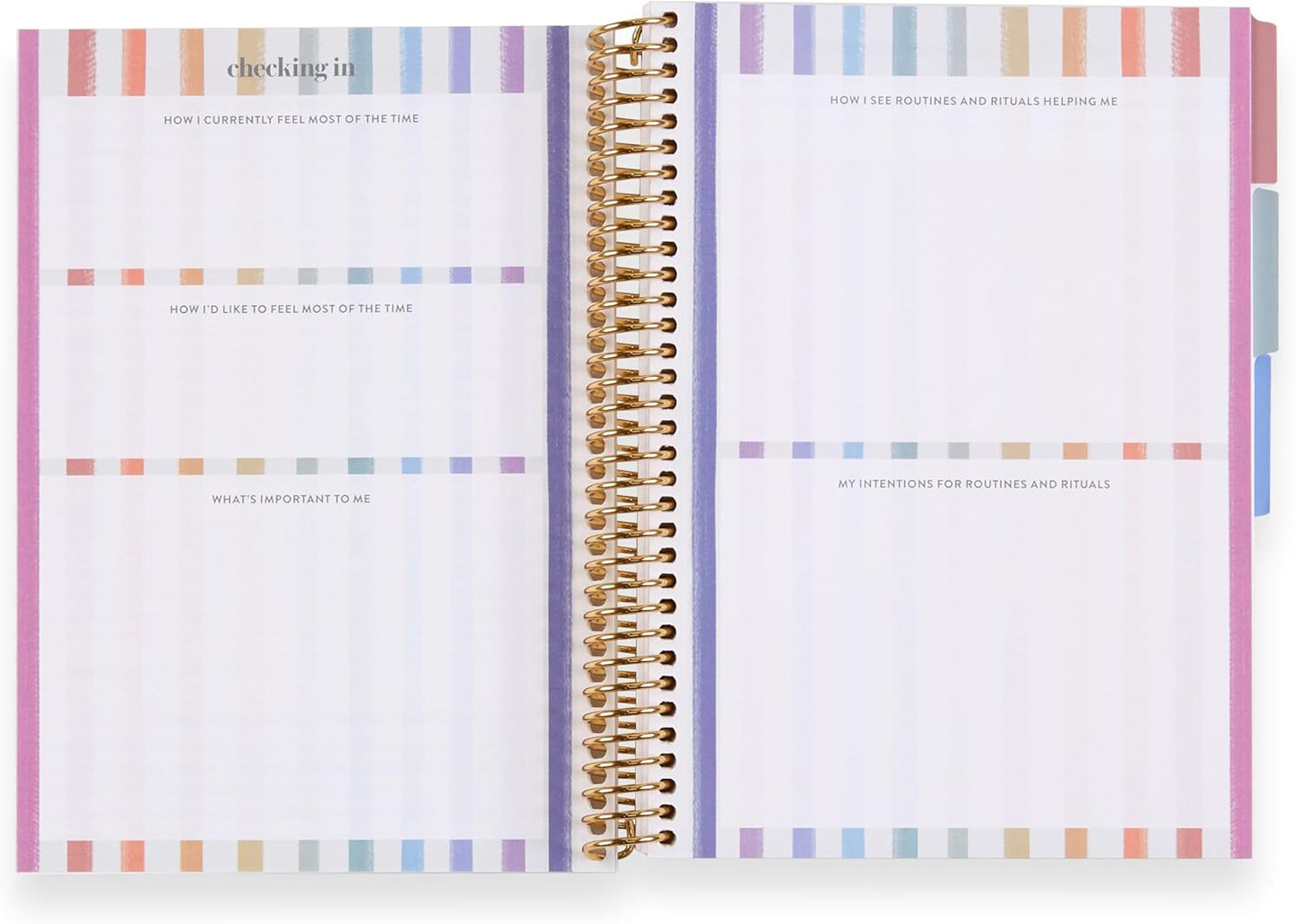 Erin Condren A5 Spiral Daily Routines & Rituals Journal | 3 Months Of Daily Intentions. Weekly And Monthly Check-In Pages, Lined Notes Sections.