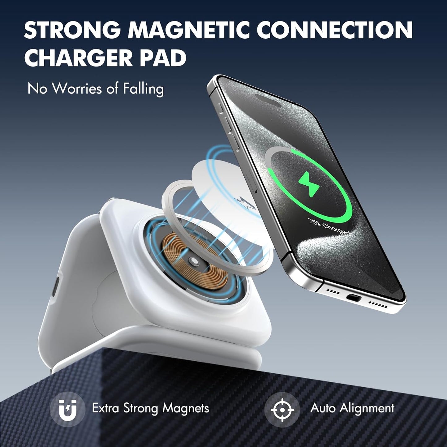 Charging Station for Apple Multiple Devices: 3 in 1 Travel 25W Faster Foldable Magnetic Wireless Charger - Charging Pad for iPhone 16e 16 15 14 13 12 Pro Max Plus Watch & Airpods - Desk Gifts, White