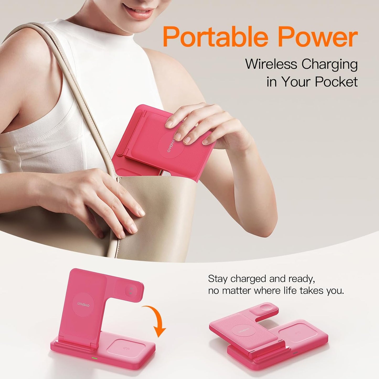 2025 3 in 1 Wireless Charger for iphone17 16 15 14 13 12 11 XR 8, Apple Charging Station for Apple Watch 10/9/Ultra/8/7/SE/6/5/4 & AirPods Series, Wireless Charging Station for Multiple Devices Apple