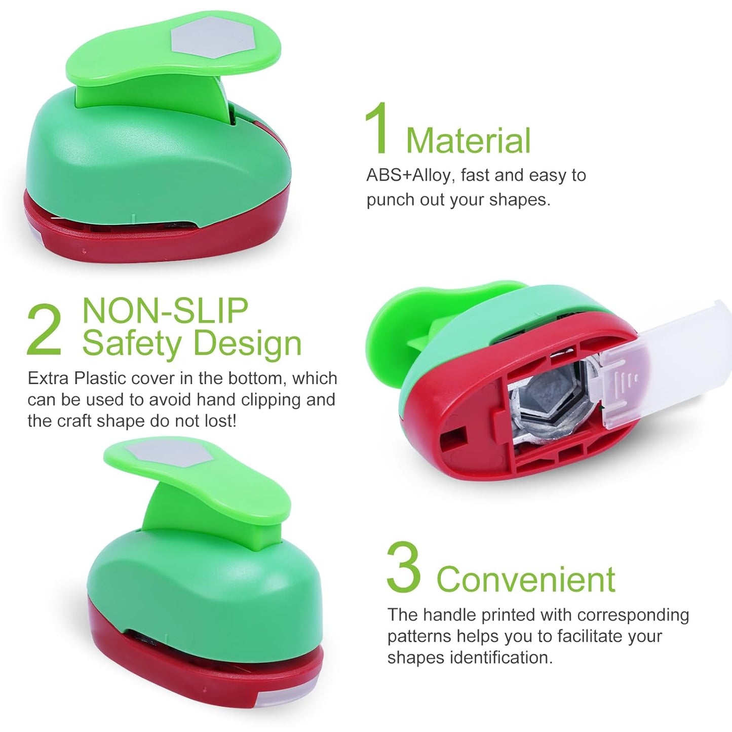 Hexagon Paper Punch, 1 Inch Hexagon Punches for Paper Crafts, Hole Punch for Making Scrapbook Layout, Memory Books, Wedding Cards, Journals, Gift Tags, Homemade Confetti