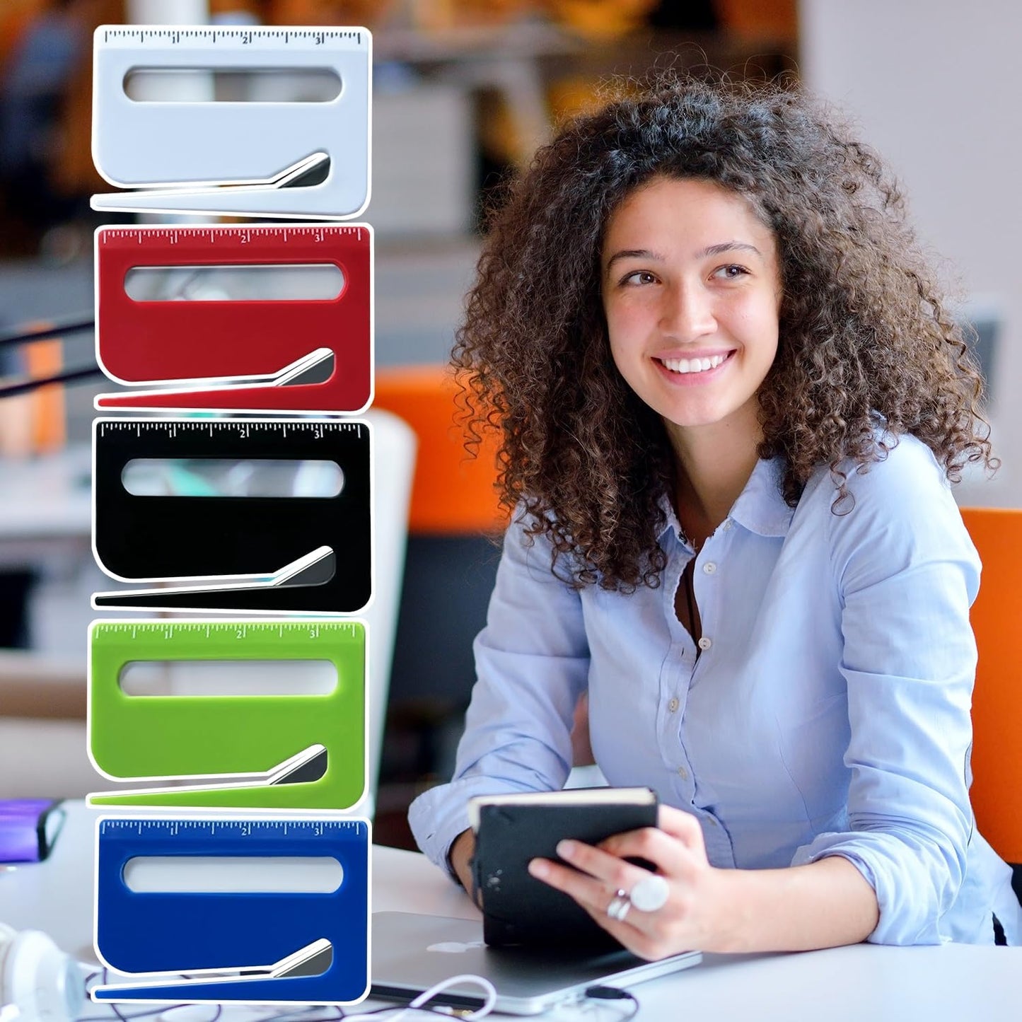 5Pcs Letter Opener Envelope Slitter,Mail Opener Tool,Envelope Opener Slitter,Envelope Opener for Office,Wrapping Paper Cutter with Hidden Blade, Package Opening Tool with Scale and Magnifying Glass