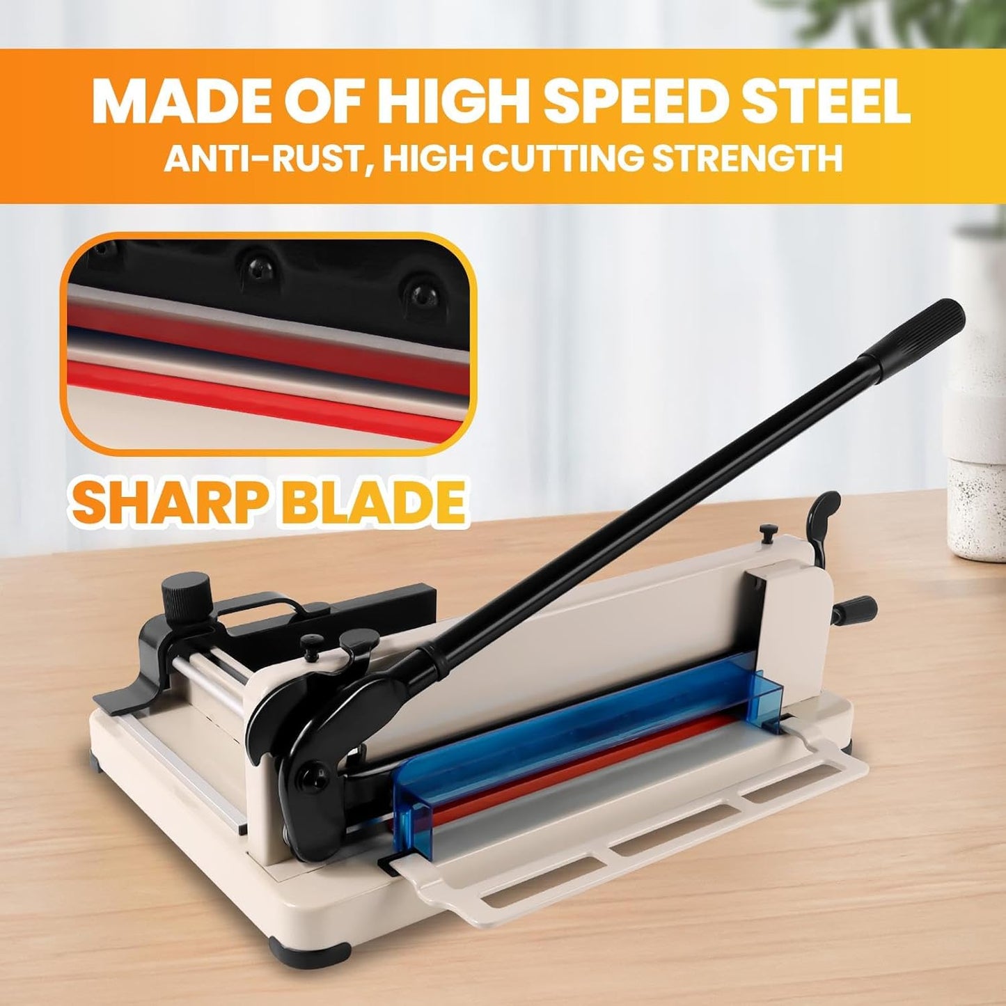 Heavy Duty Guillotine Paper Cutter, Professional Large Paper Trimmer with Safety Lock, Precision Cutting, Guillotine Style Paper Cutter for Office, School and Workshop (12 inch for A4)