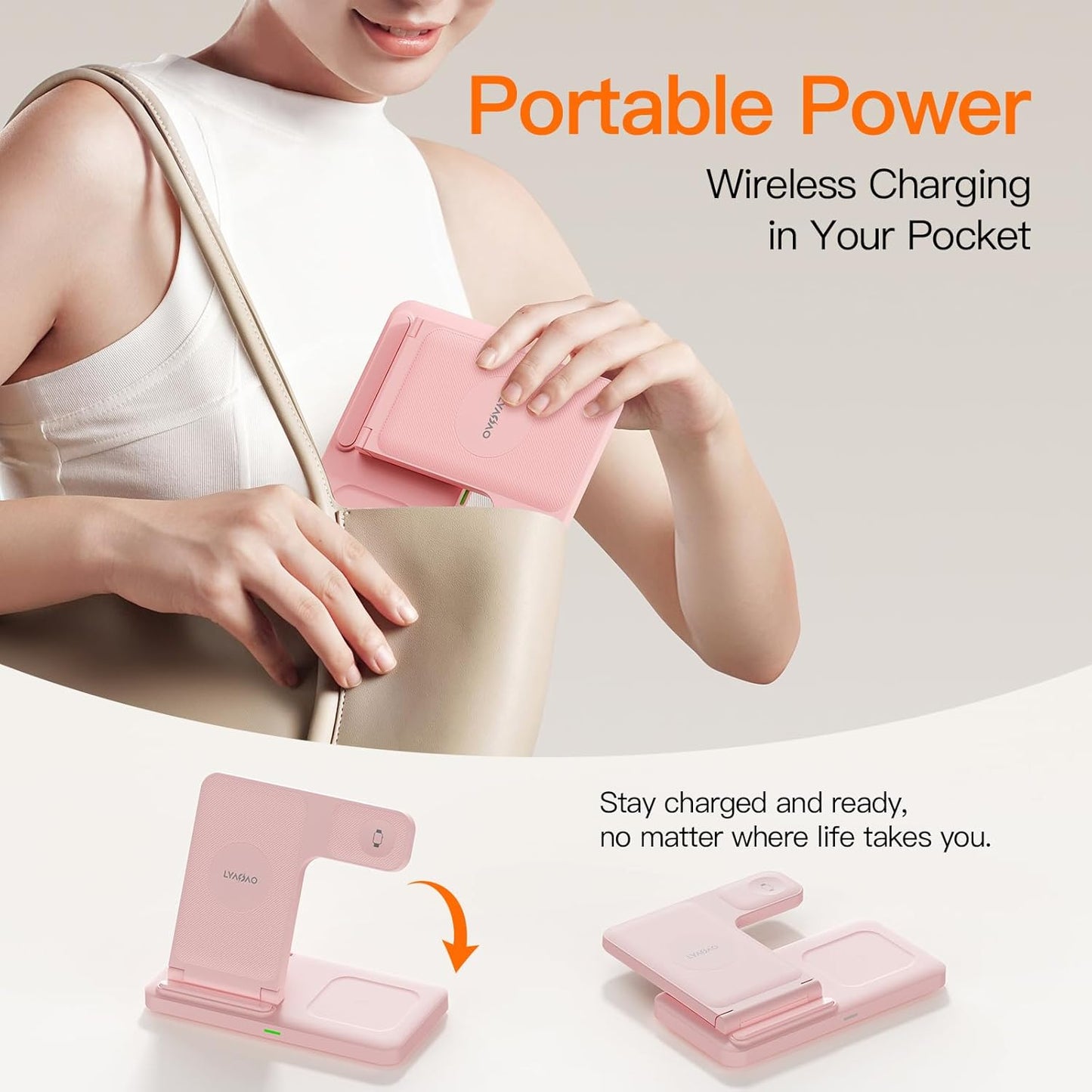 2025 3 in 1 Wireless Charger for iphone17 16 15 14 13 12 11 XR 8, Apple Charging Station for Apple Watch 10/9/Ultra/8/7/SE/6/5/4 & AirPods Series, Wireless Charging Station for Multiple Devices Apple