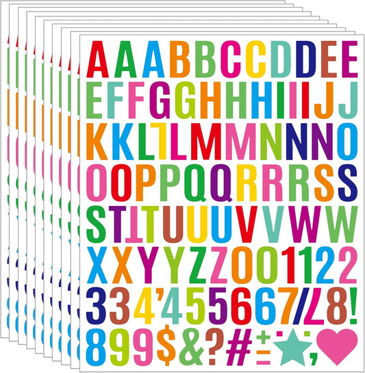 1960Pcs Waterproof 1" Vinyl Alphabet & Number Stickers - Self-Adhesive for Mailboxes, Windows, Doors, Signs, Vehicles & More, Colored