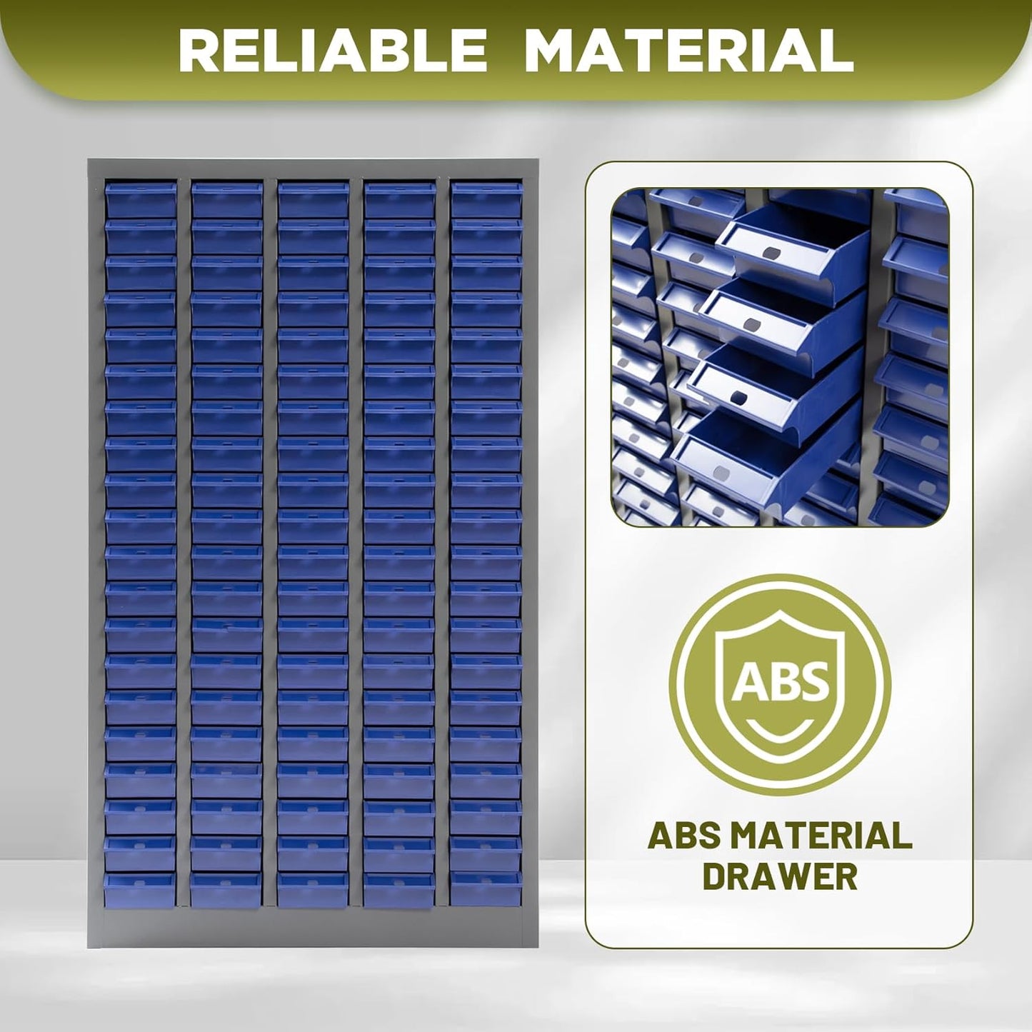 100-Drawer Parts Storage Cabinet – Multi-Purpose Organizer for Screws, Bolts, Nails, Craft Supplies, Legos, Makeup & Tools – Compact Plastic Drawer Unit for Garage, Workshop, Classroom & Home