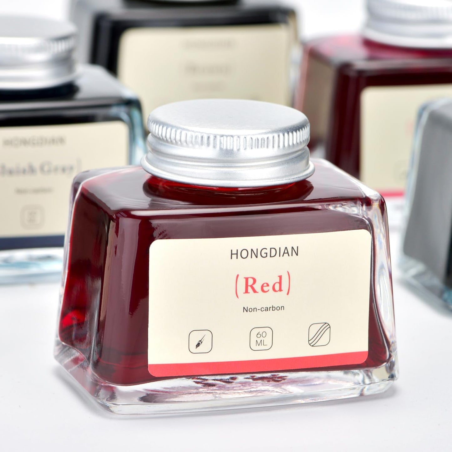 Hongdian Fountain Pen Bottled Ink Red, 60ml Fountain Pen Bottled Ink, Non Carbon