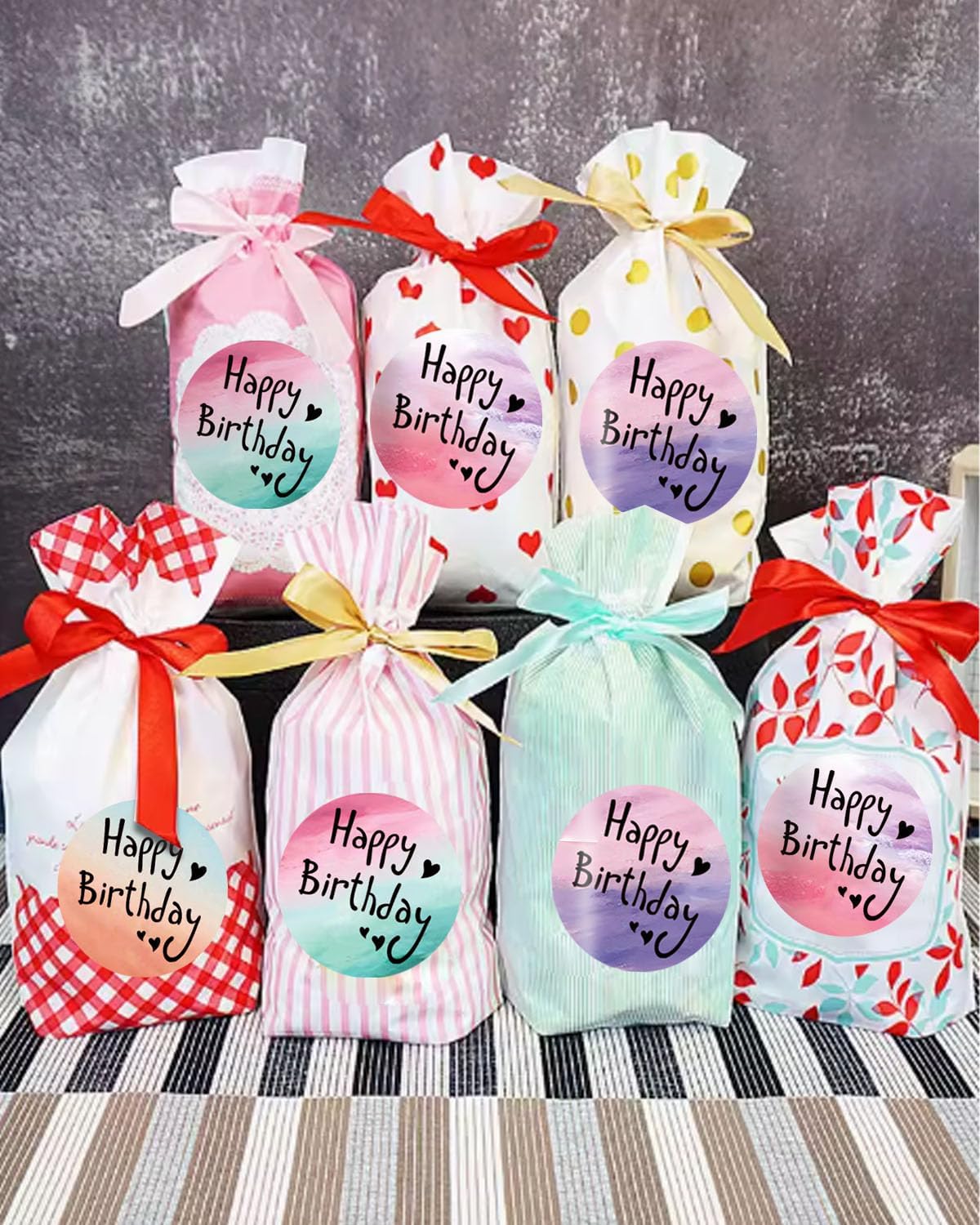 2 inch Round Thermal Labels - Direct Thermal Stickers, 500 Labels for Printer, 4 Colors