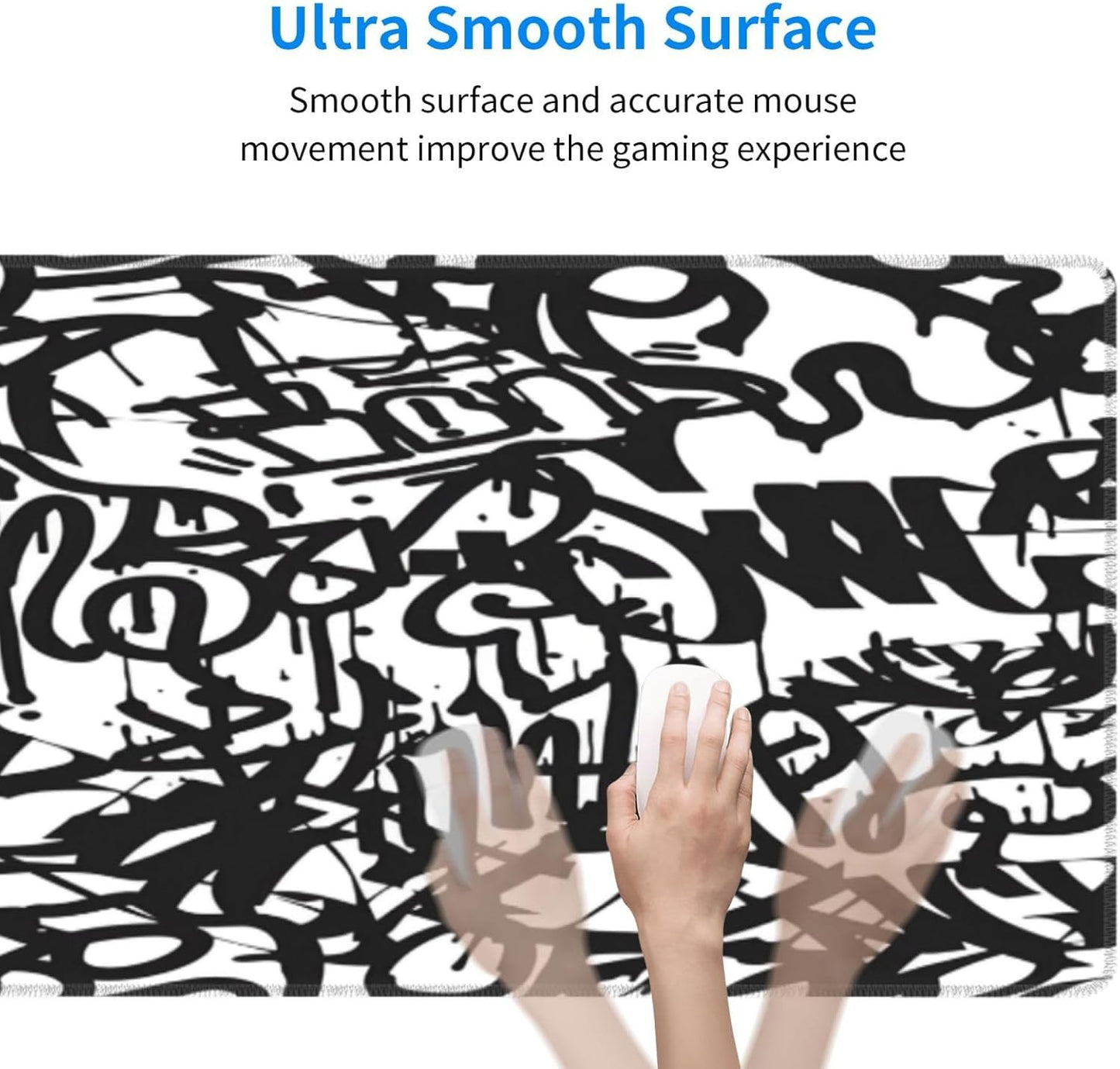 Graffiti Mouse Pad, Large Big Gaming Mouse Pad Desk Pad, Mousepad with Non-Slip Rubber Base, Extended XXL Mouse Mat for Computer Laptop Office Accessories