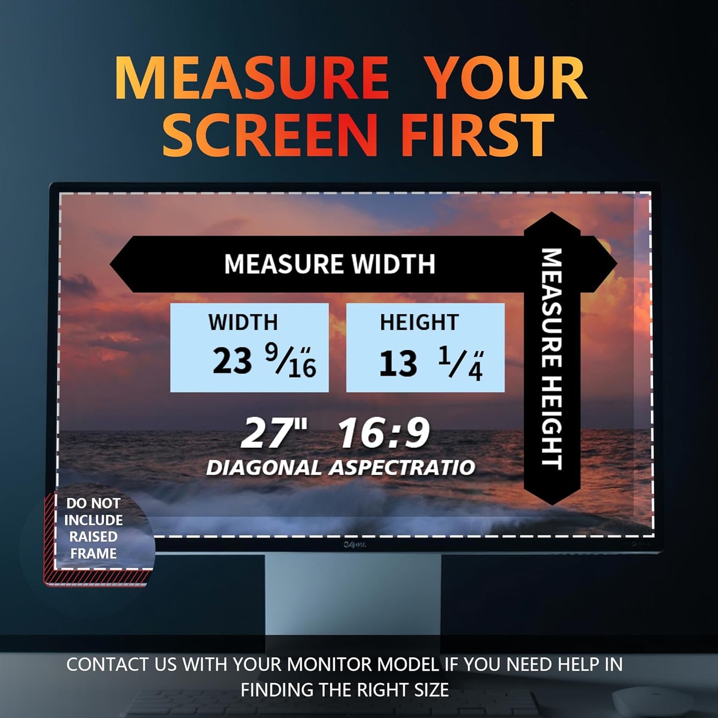 [2 Pack] 27 Inch Computer Monitor Privacy Screen for 16:9 Aspect Ratio - Privacy Shield and Anti-Glare Blue Light Protector Removable Eye Protection, Anti Spy Screen Protector Film