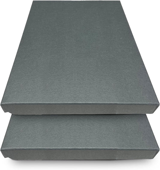 Golden State Art, Archival Folio Storage Box 16x20, Clamshell Design with Metal Edge, Preserve and Store Photos Documents Cards Prints Arts Crafts DIY, Gray, Pack of 2