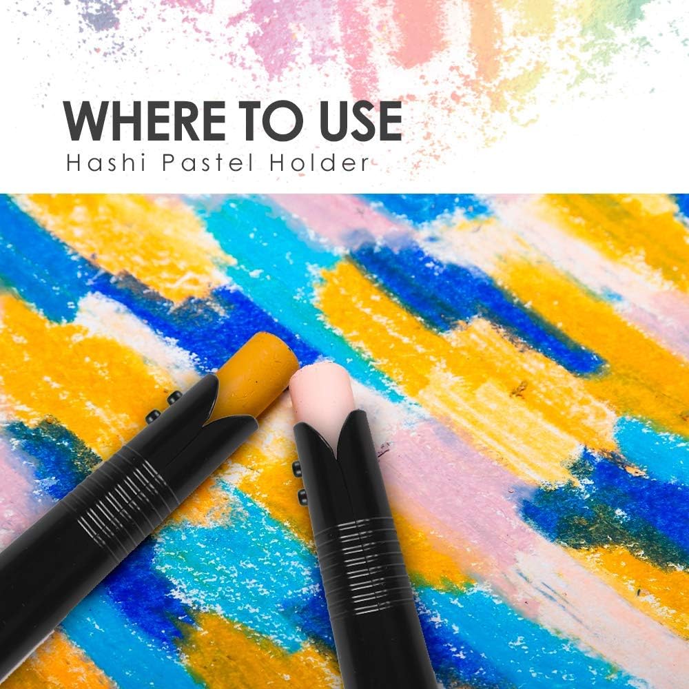 HA SHI Adjustable Plastic Pastel Holder (2pcs 1set), Great For Various Size Of Pastels, Stick Eraser Holder, Chalk Clip for Teachers, Pastel Keeper