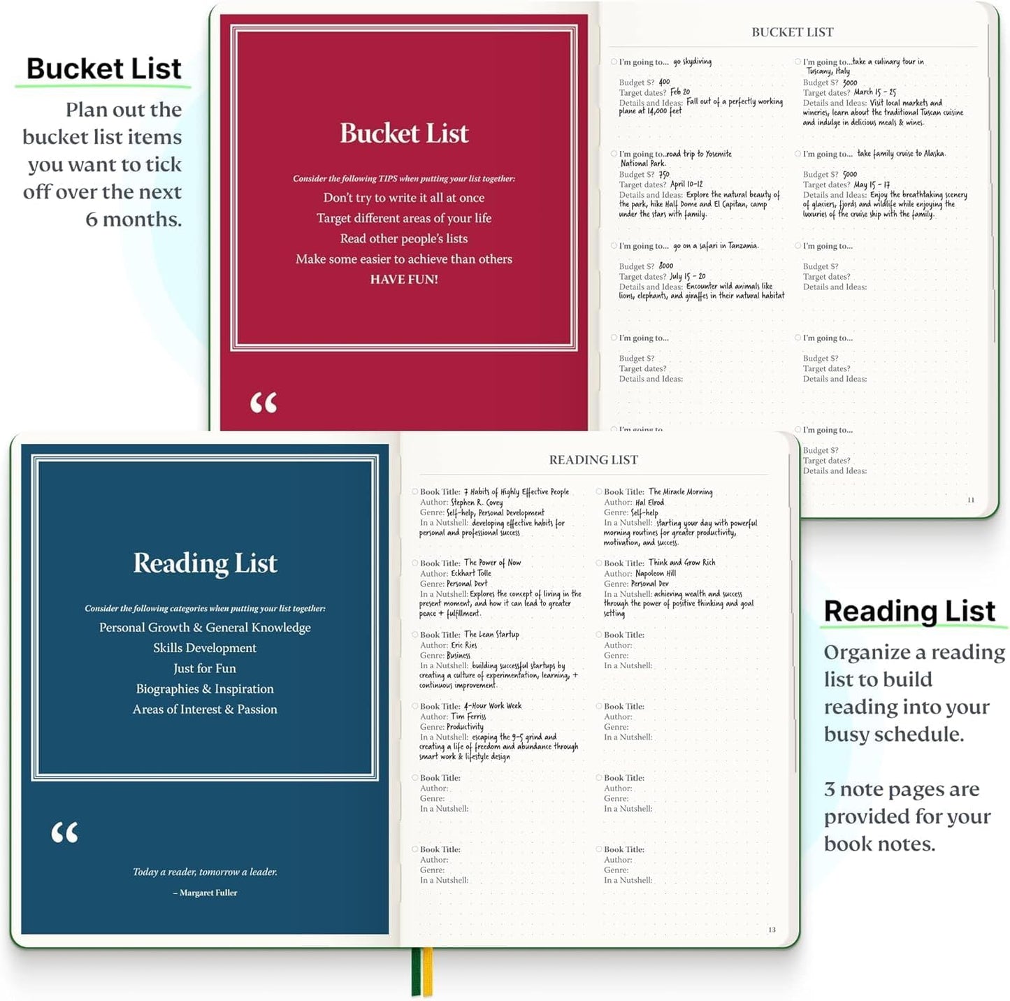 Purpose Planner Notebook B5 Hardcover 7.5”x9.8”- Teal Undated Daily, Weekly, and Monthly 2025 - Productivity & Goal Setting Tool for Work, Home, and Self-Care - ADHD & Journal for Adults