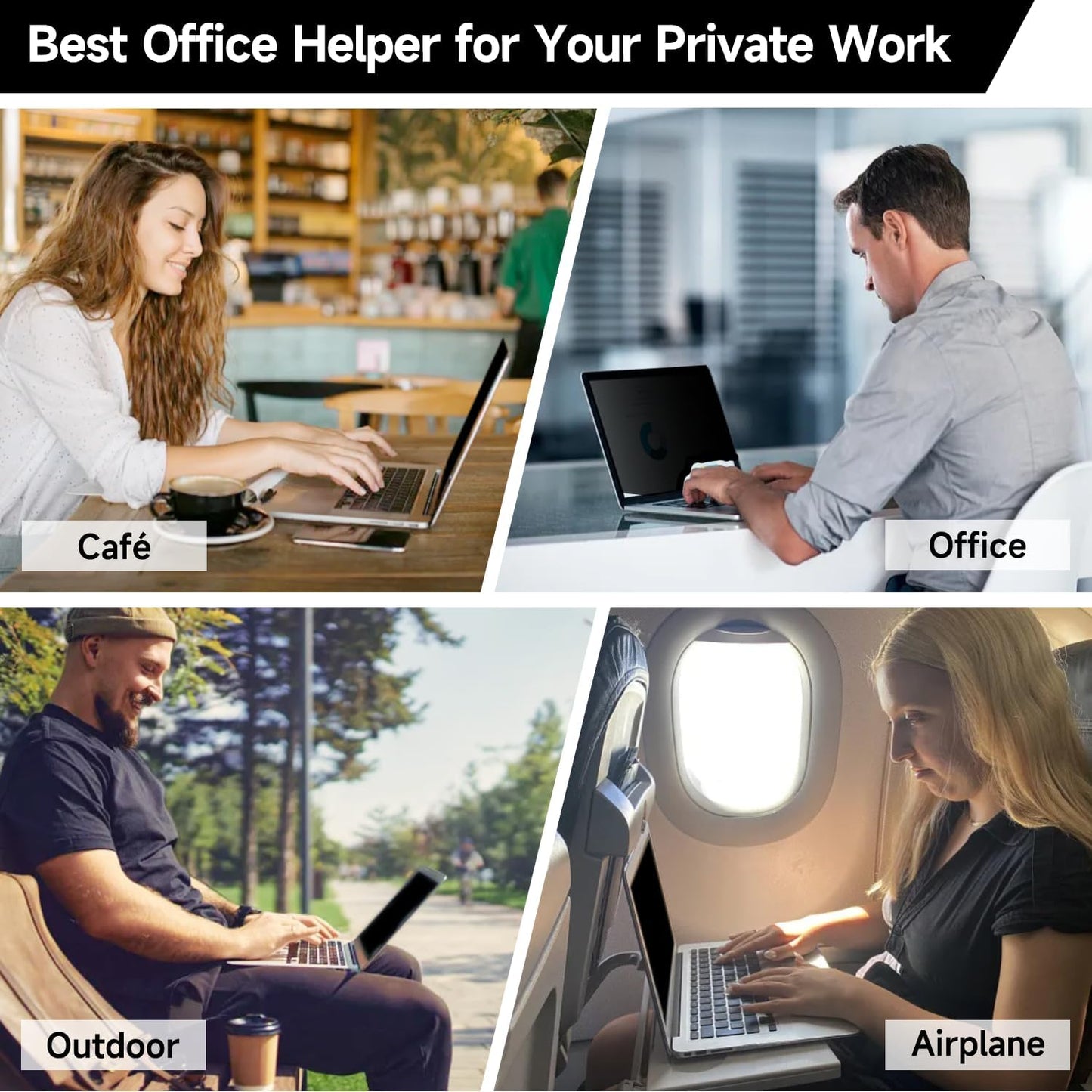 2 Pack (1920x1080) Display 14 Inch Laptop Privacy Screen 16:9, Anti Blue Light Glare & Anti Scratch Computer Privacy Shield, Not for 14" with 1920x1200 Resolution Laptop