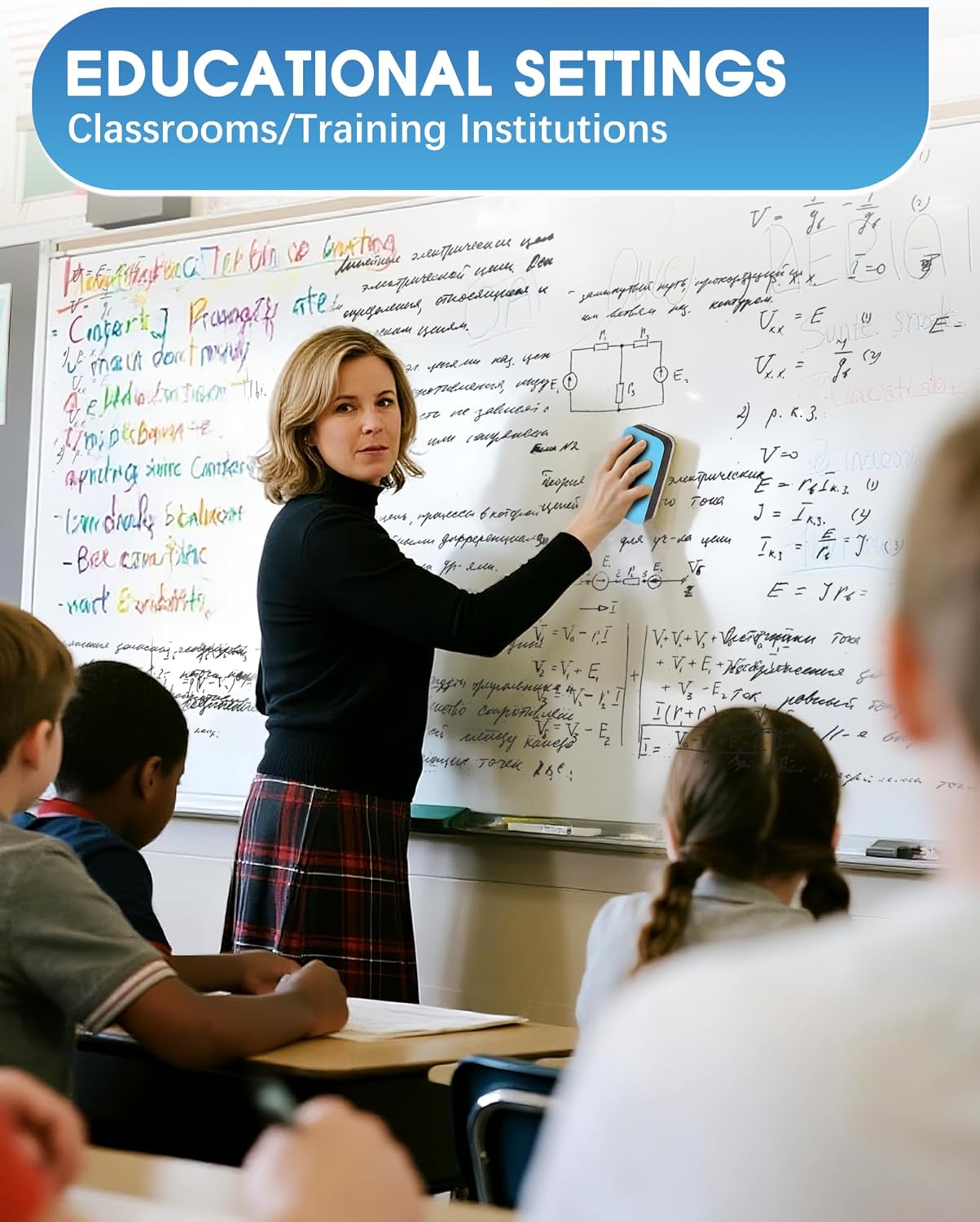 SFAIH Dry Erase Markers Chisel Tip with Magnetic Whiteboard Eraser, 72 Bulk 12 Assorted Colors White Board Markers for Teachers, Versatile Lines, 1s Quickly Dry, Perfect for Classroom and Office