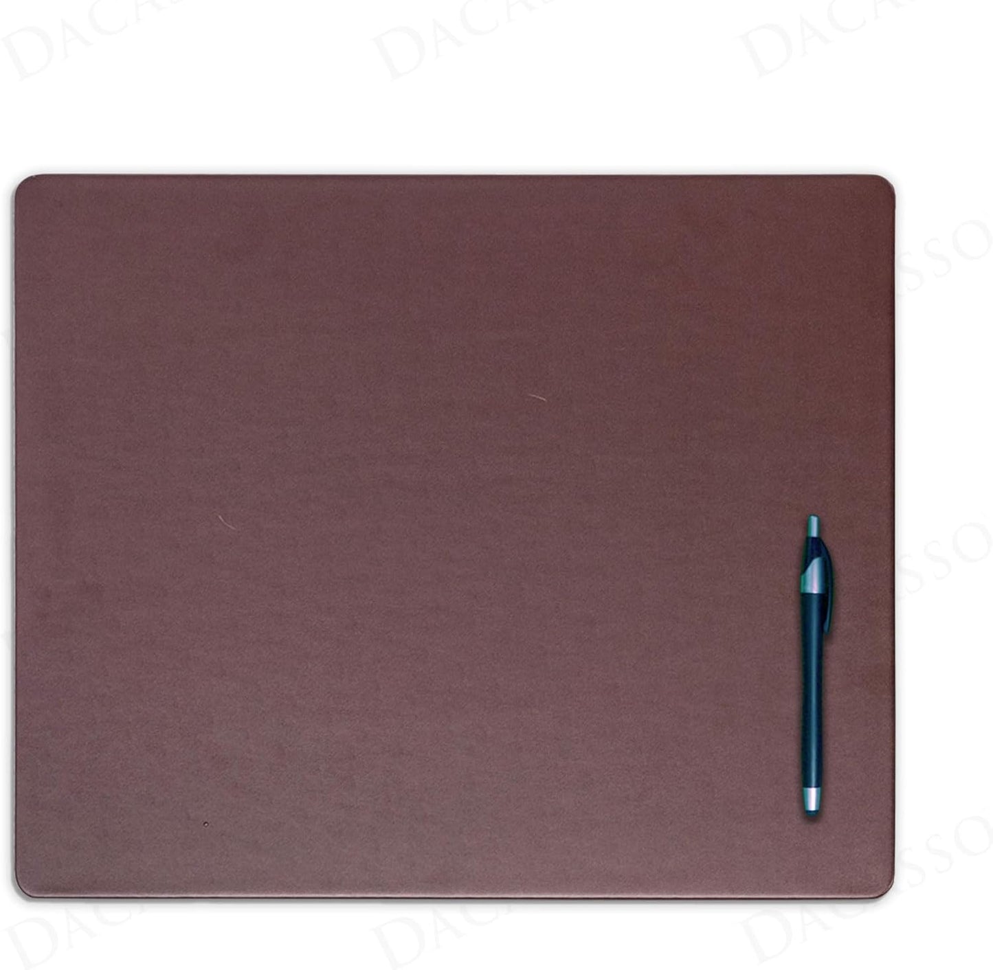 Dacasso 17" x 14" Brown Leatherette Luxury Conference Pad - Leather Desk Blotter for Writing - Boardroom Organization & Executive Table Decor