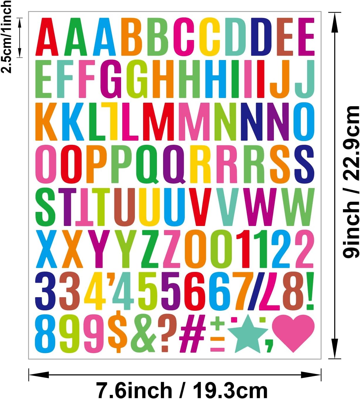 1960Pcs Waterproof 1" Vinyl Alphabet & Number Stickers - Self-Adhesive for Mailboxes, Windows, Doors, Signs, Vehicles & More, Colored