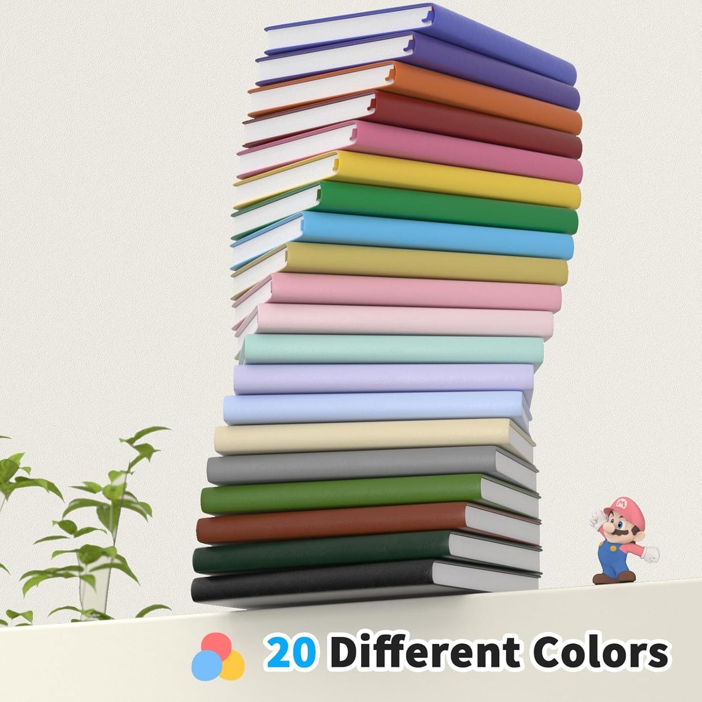 Oucaru Lined Journal Notebook, 4 Pack, 180 Pages, A5 Journals for Writing, 100 GSM Thick Paper, Small Notebooks Daily Journal for Women Men Work, Business, School, Travel Supplies