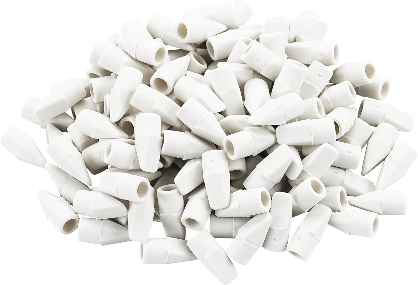 Pencil Erasers Caps Bulk, Ezzgol 128 Pcs Pencil Top Erasers Cap, White Color Arrowhead Caps Erasers Latex Free Pencil Eraser Toppers for Kids Teachers