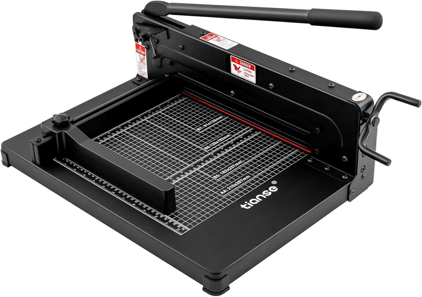 TIANSE Heavy Duty Guillotine Paper Cutter A4 12" Guillotine Paper Cutter 400 Sheet Capacity Solid Steel Construction with Double Safety Protection Perfect for Trimming Paper Cardstock Matboard Black
