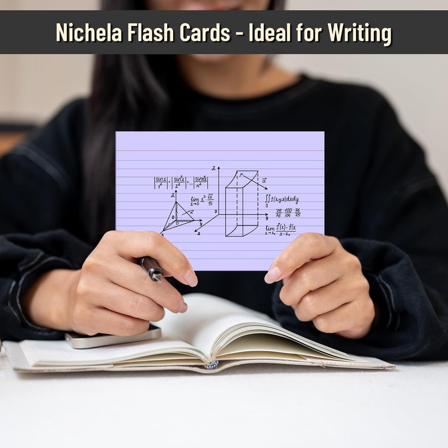 200 Pcs Index Cards 4 x 6 Inch Ruled Purple Index Cards, College Ruled Flash Cards for School, College, Office and Home Organization, Durable Study To Do List Note Cards with Ruled Lines, 5 Pack of 40