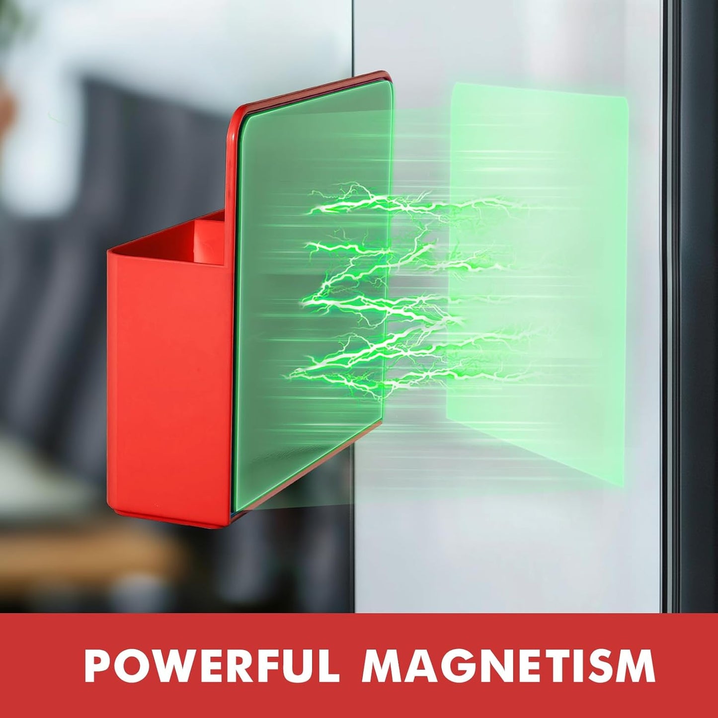 BEYGORM 2 Pack Plastics Magnetic Pen Holder for Refrigerator, Dry Erase Marker Holder for Whiteboard，Magnet School Locker Organizer Accessories, Pencil Cup, Pen Caddy, Classroom Organization(Red)