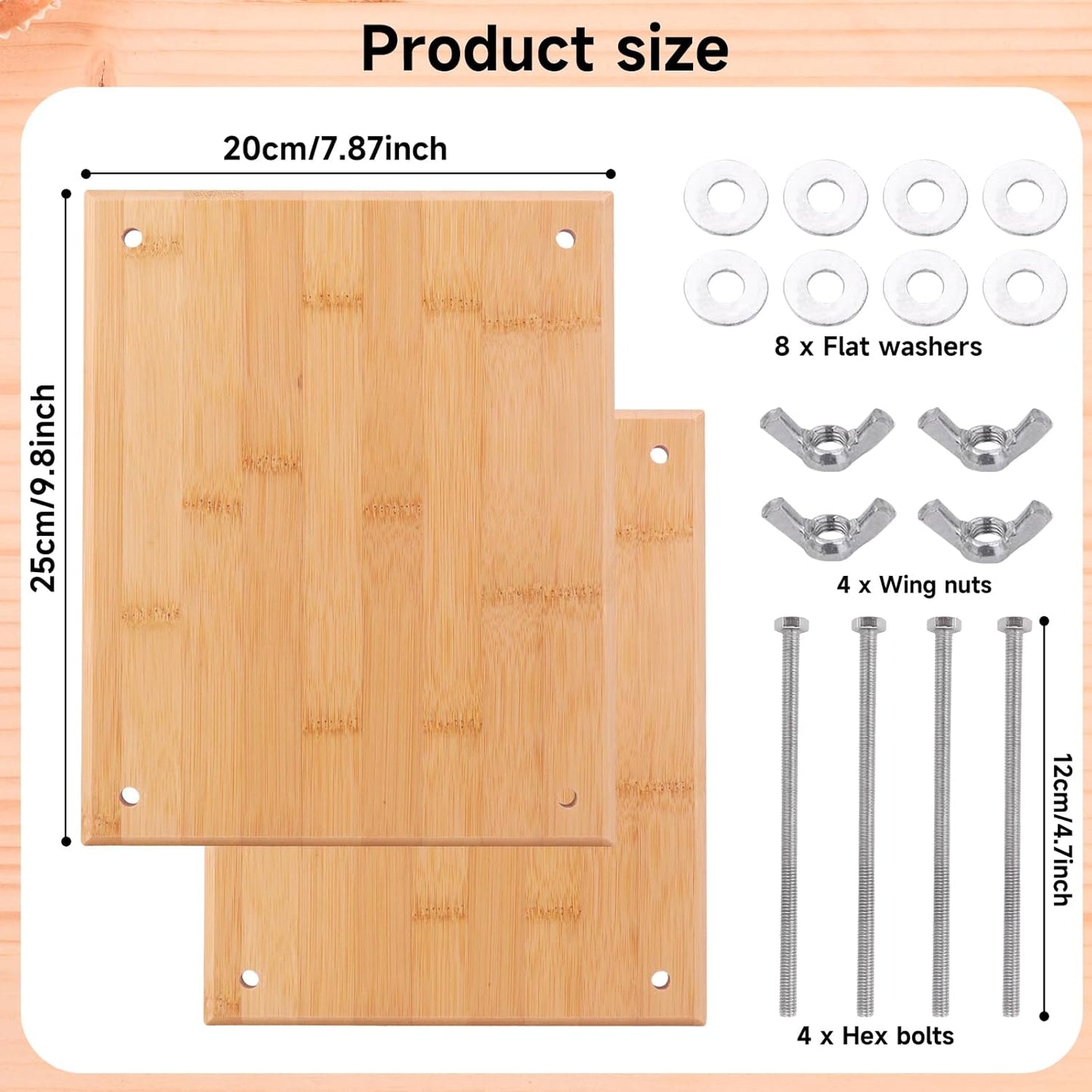 GeryVtee Wooden Book Press 9.8x7.87 inch Large Bookbinding Press Portable Binding Machine with Handle Easy Assemble Books Binding Tools for Craft Enthusiasts (Burlywood)