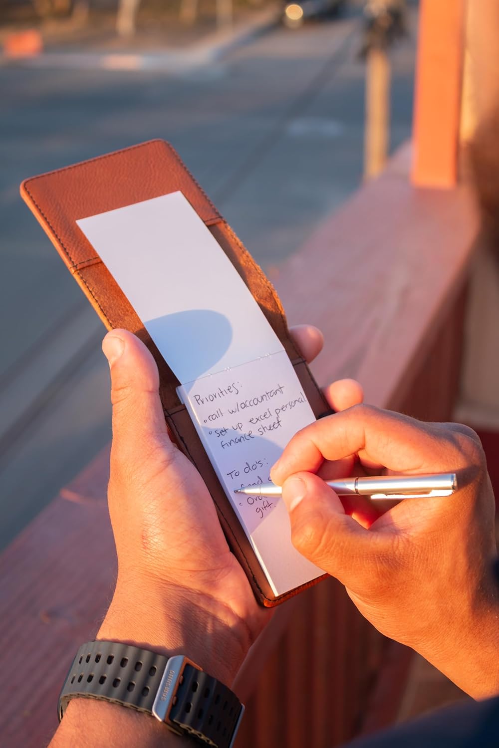 LaserGram Mini Padfolio with Notepad and Pen, Flag of The United States, Personalized Engraving Included (Pink)