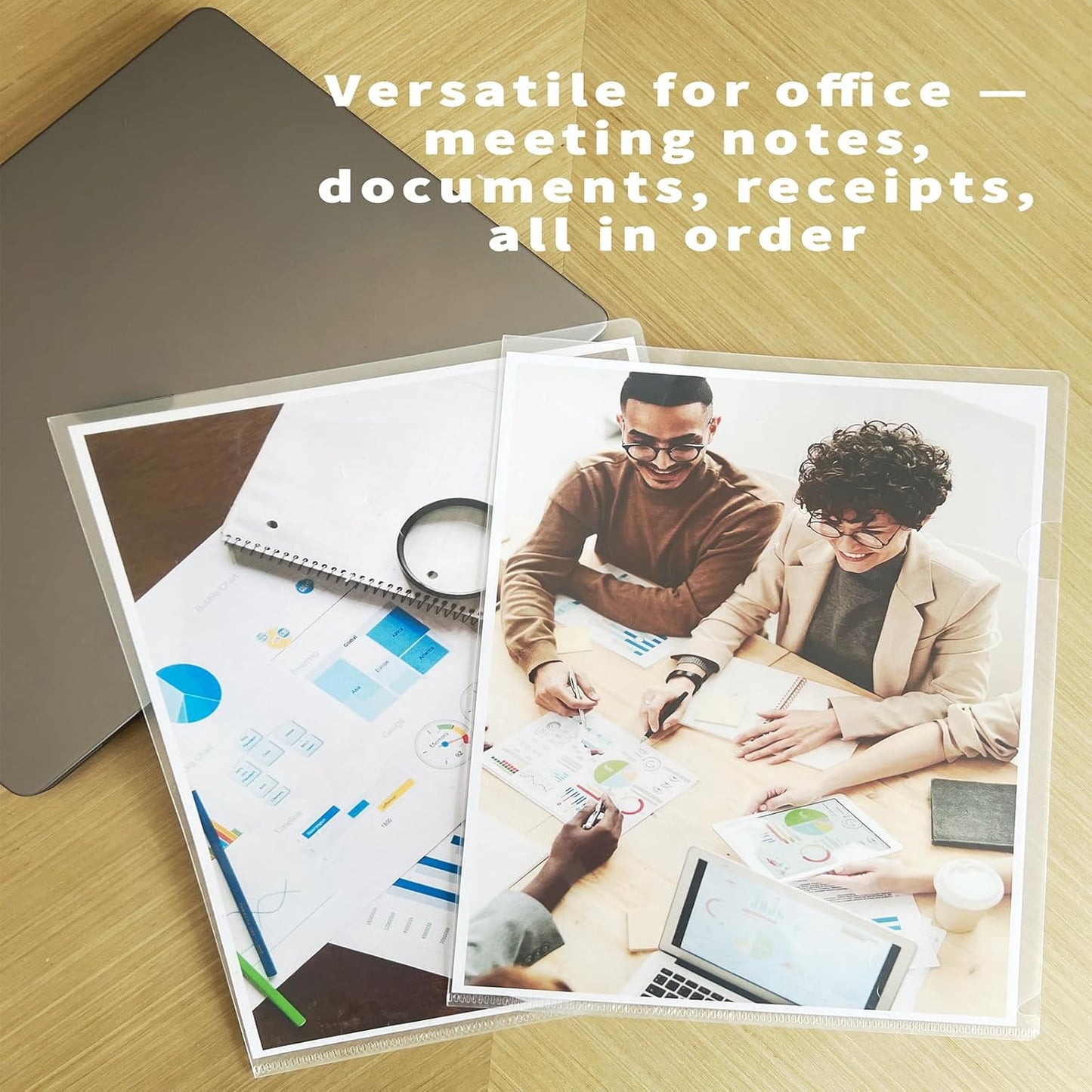 20 Pack Thick Clear Plastic Folders – Fits A4 & Letter Size Paper 8.5x11 Inch, Waterproof Document Protectors, Keeps Documents Organized for School, Office & Home