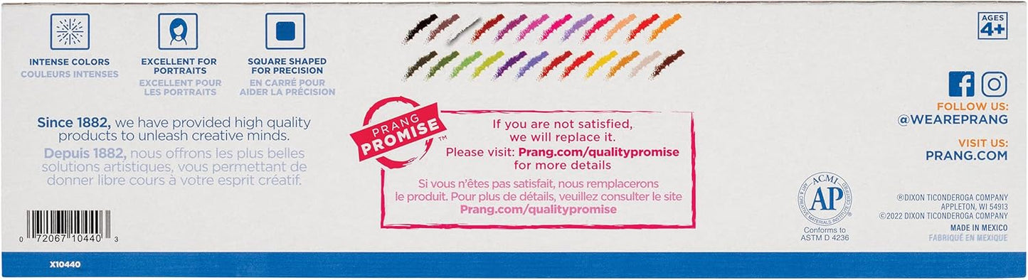 Prang Pastello Paper Chalk, Square, Assorted Colors, 24 Count