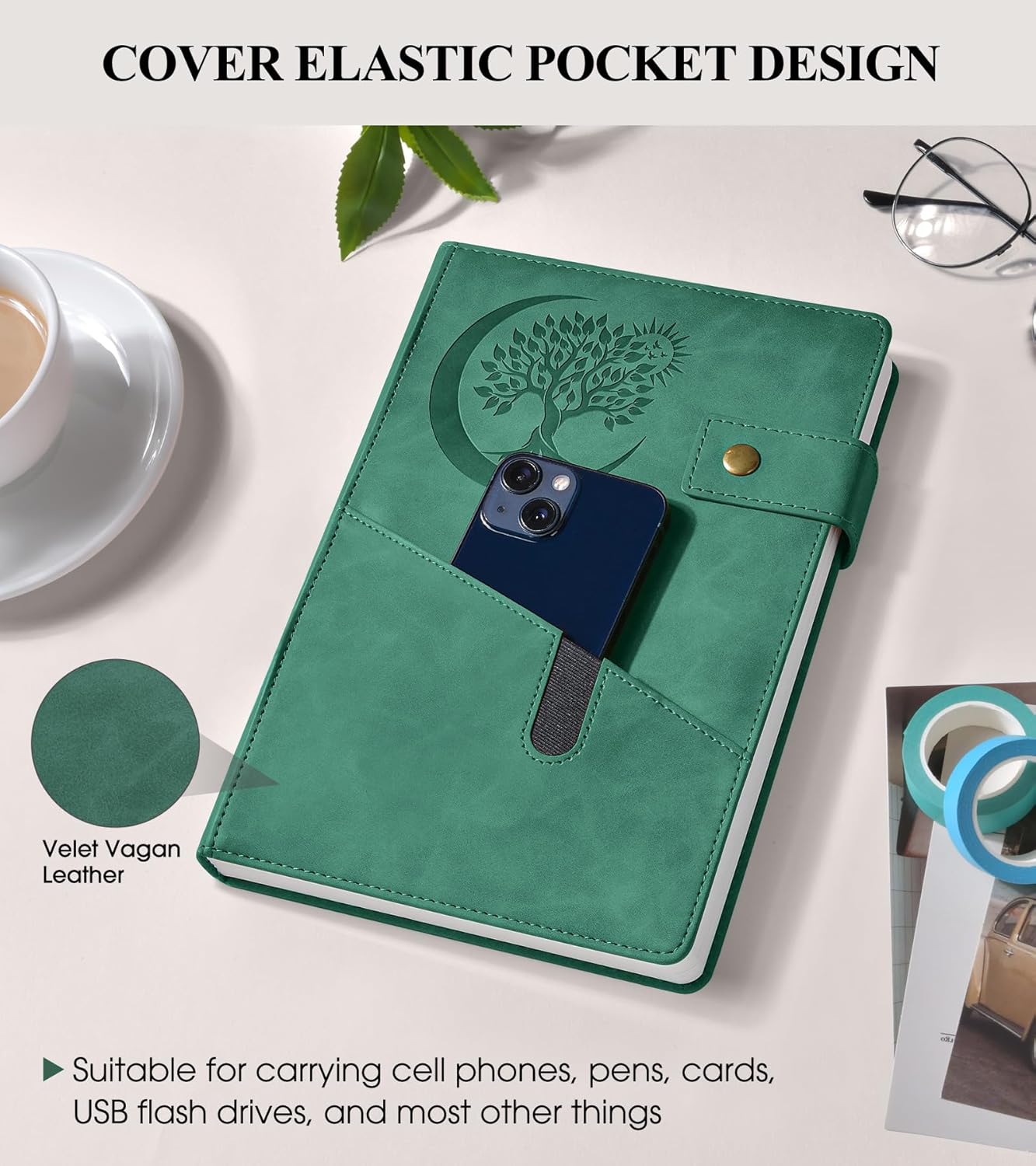 365 Page Thick Lined Journal Notebook for Men Women, A5 Leather Journals for Writing, Hardcover Notebooks for Work, School, Note Taking,Travel, Business,Personal Diary, College Ruled 5.9" x 8.4"