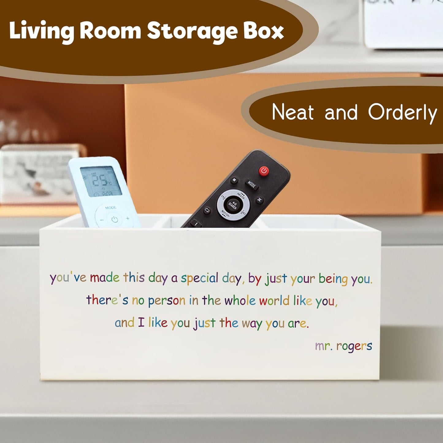 Mr.Rogers Inspirational Quotes Pen Holder for Desk, Motivational Gifts for Women Men Coworkers, Positive Gifts Wooden Pen Pencil Holder Organizer for Office Desk Accessories