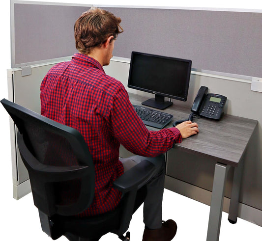 OBEX Acoustical Cubicle Privacy Screen Extender Desk Panel & Office Divider, Add Separation & Block Noise, 24" x 48", Slate