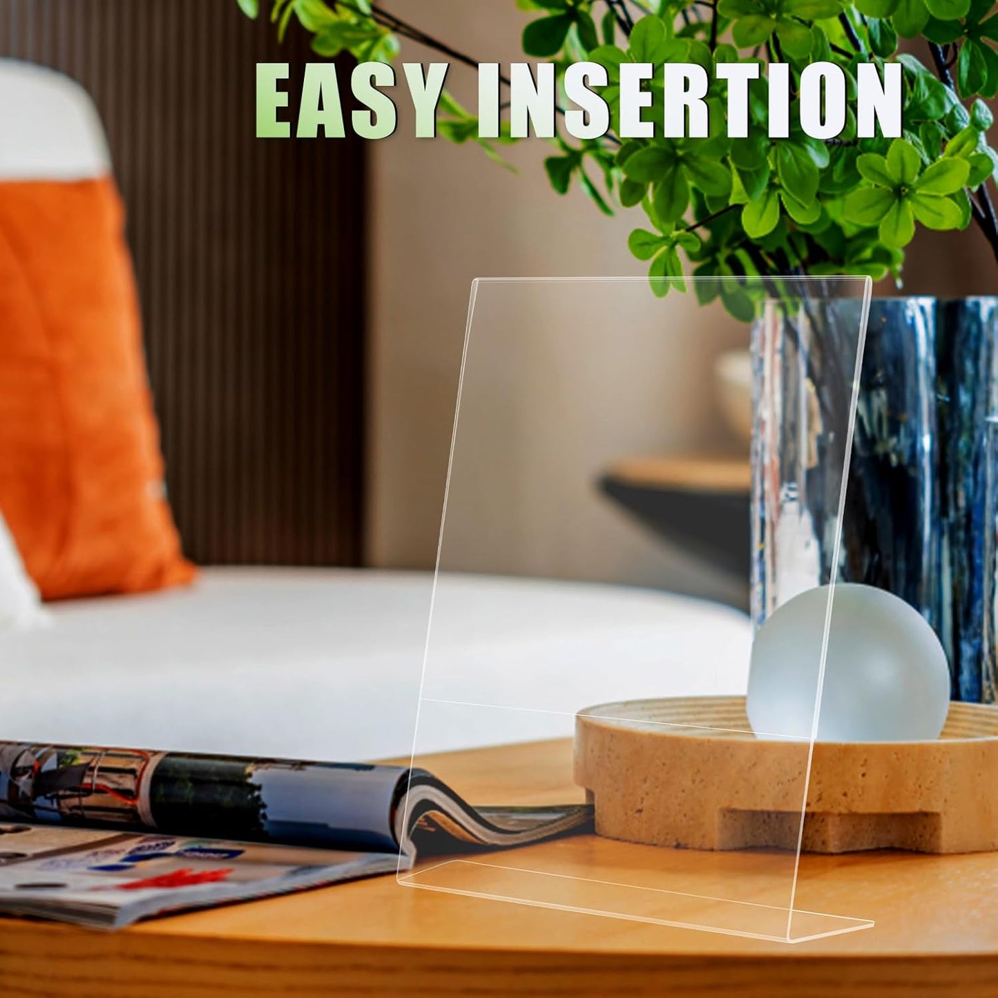 12pack 8.5x11 Acrylic, L Shape Clear Plastic, Menu Holder, Unbreakable Table Sign Holder for Restaurant, Office, School, Store and Home Use