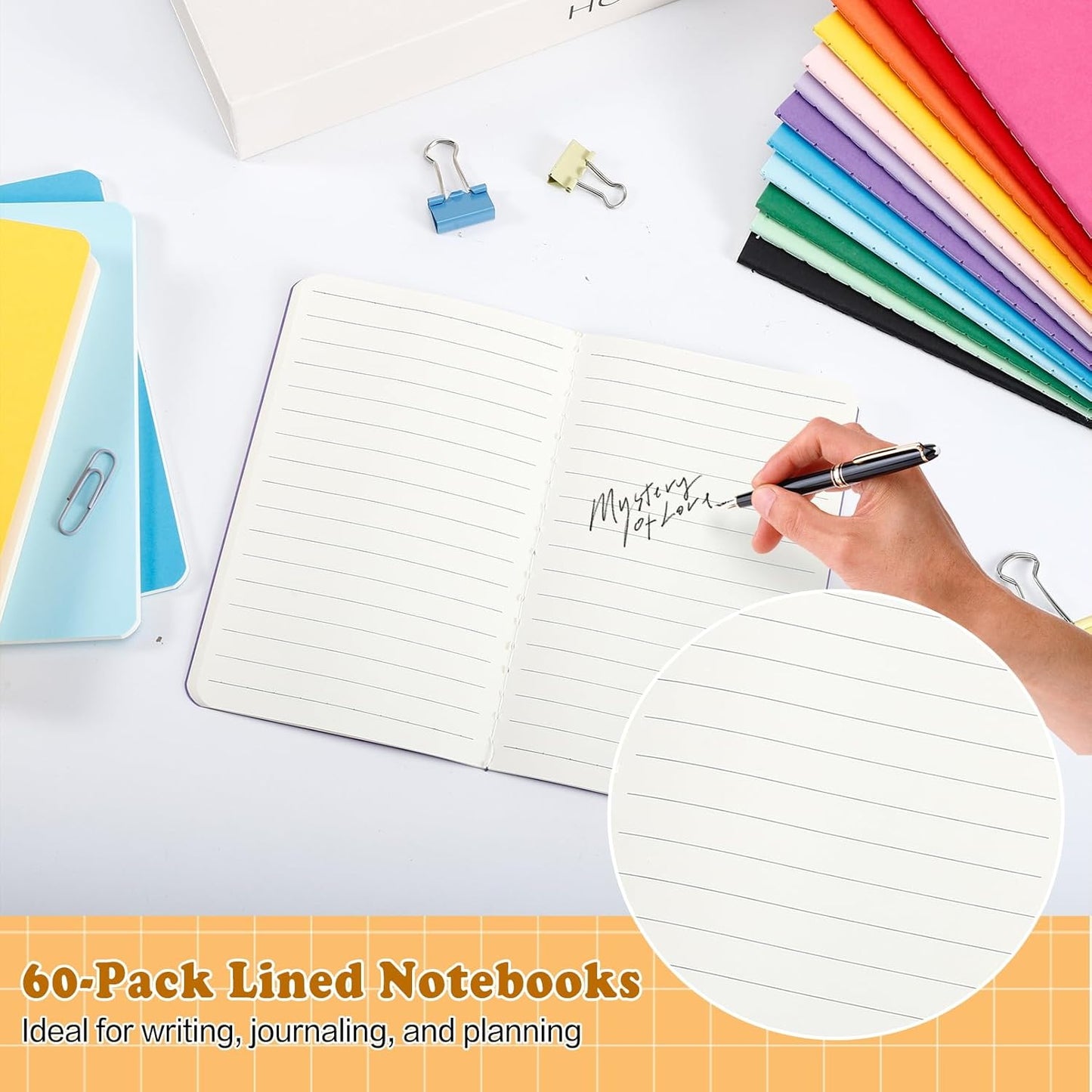 60 Pack Mini Notebooks Bulk,3.5 x 5.5 in Small Pocket Notebooks,Colorful Pocket Notebook Journals Bulk,Colorful Cover Lined Notepad for Travelers Office Supplies,12 Colors, 30 Sheets/60 Pages
