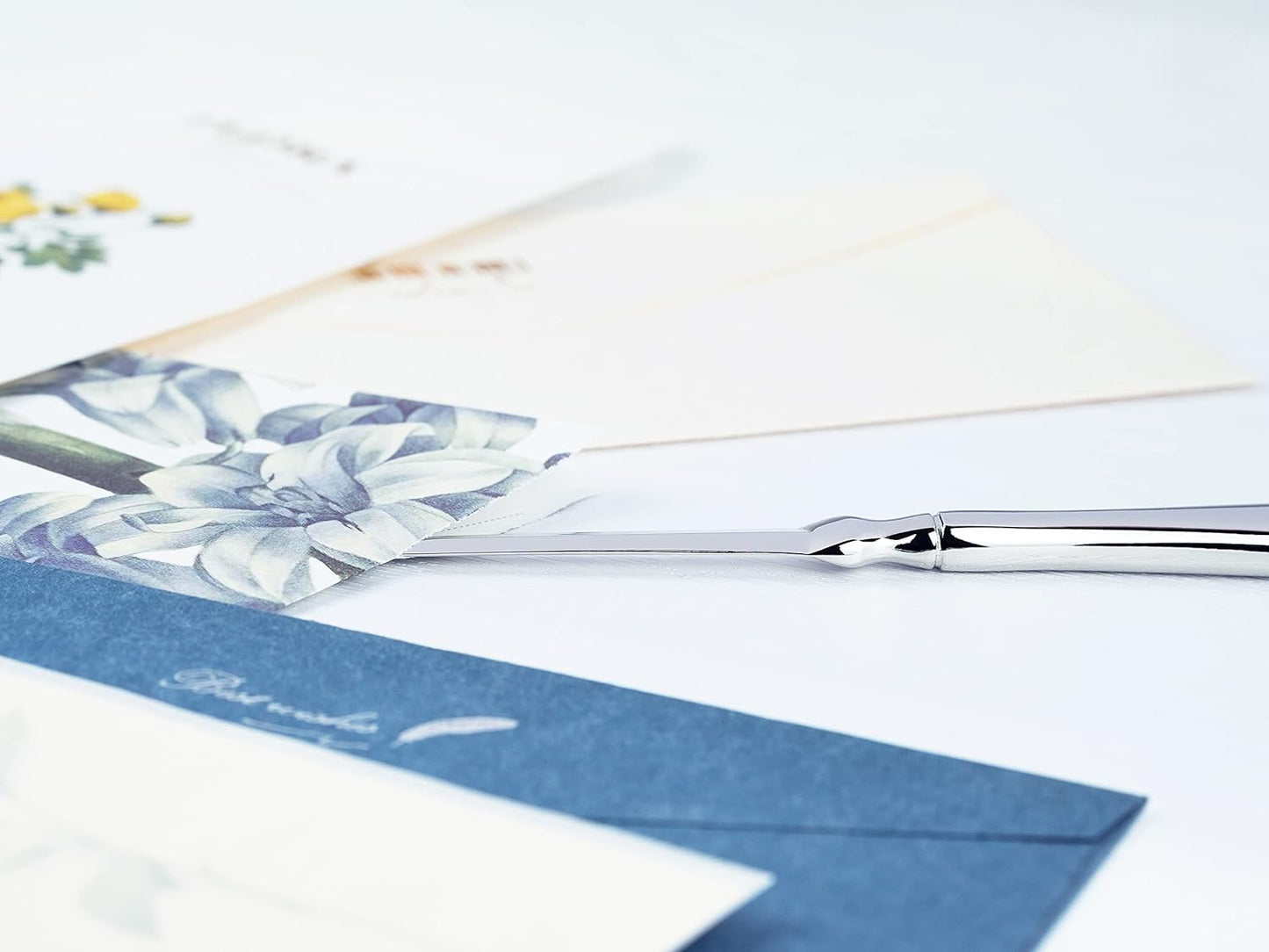 Silvery Letter Opener, Envelope Opener Knife Metal Letter Opening Knife, Paul Revere Paper Cutting Knife, 9 inches (1 Pack)