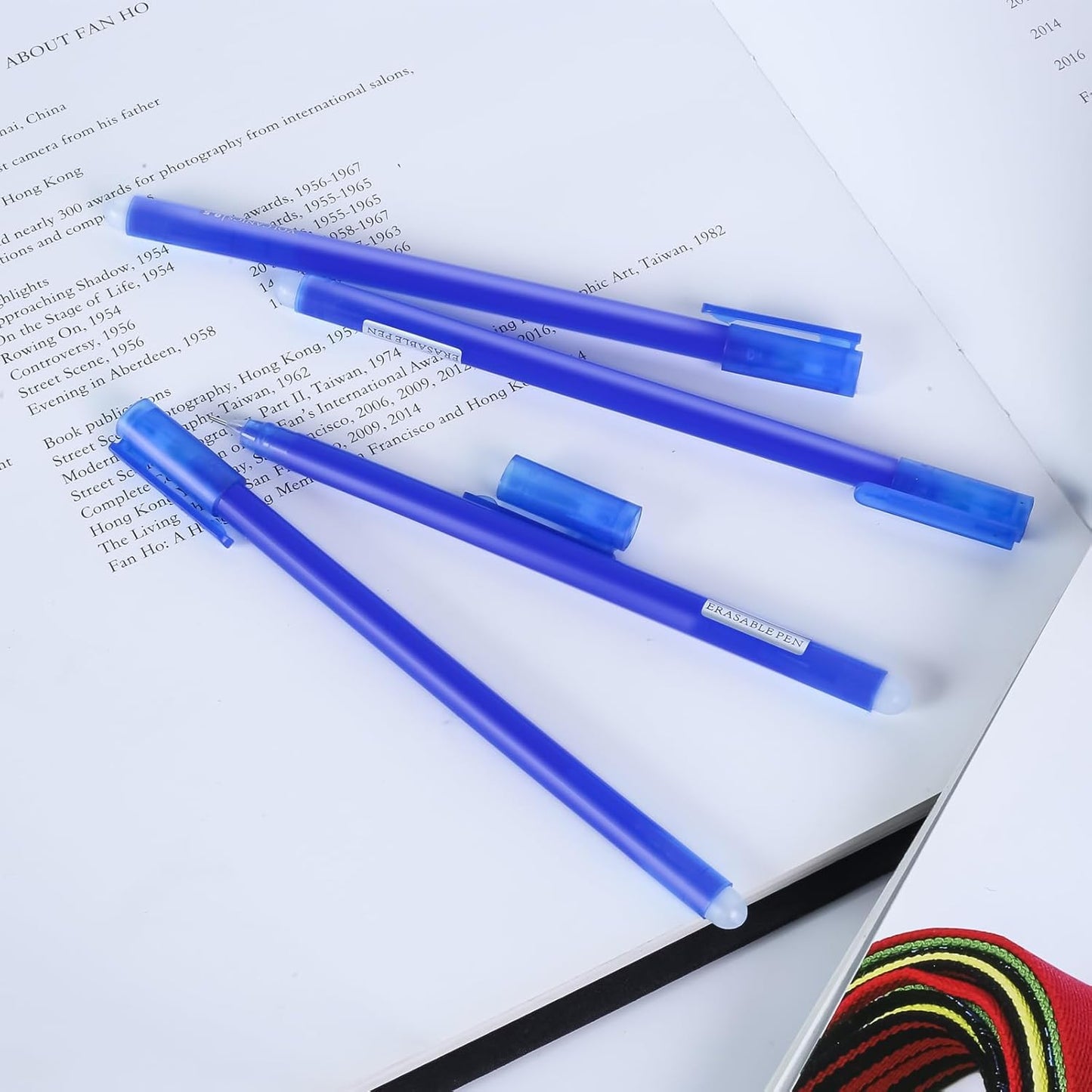 Volcanics Erasable-Gel-Pens Fine Point 0.5 mm, Blue, 30 Pack, Mistakes Dispear, Quick-Drying Ink, No Smudge - Perfect for School, Office, and Home Use