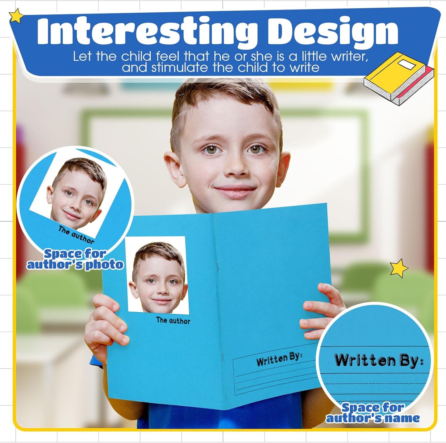 Henoyso 24 Pcs Primary Composition Notebook K-2 9 3/4 x 7 1/2 Inch Primary Journal, Back to School Supplies, Bulk Blank Writing Book for Kid to Write Draw Journal 60 Page Notebooks (Mixed Color)