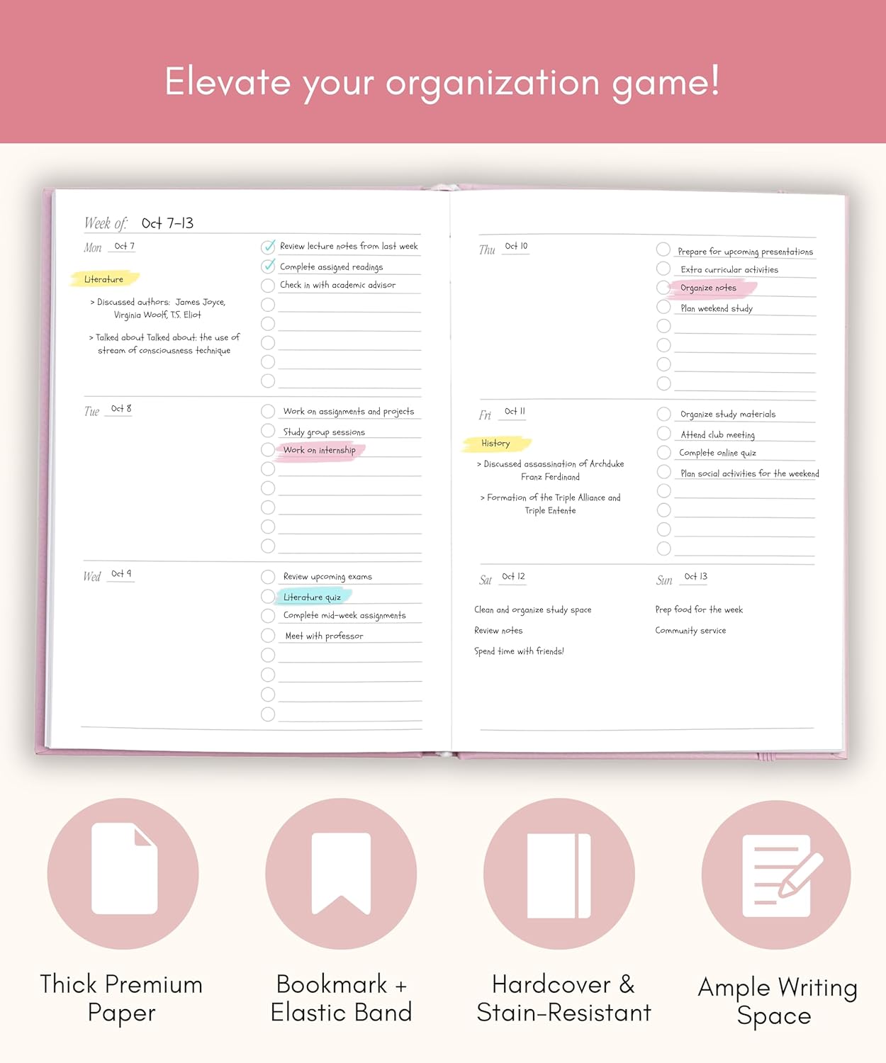 Lamare Academic Planner 2025-2026 – Undated Weekly College Student Planner 2025-2026 For Homeschool, High School, College & Nursing Students