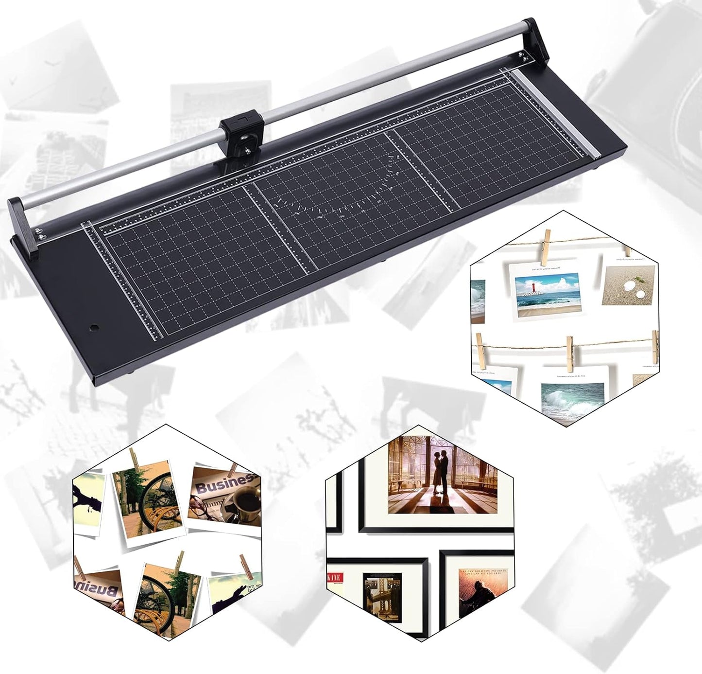 Manual Heavy Duty 36 Inch Rolling Cutter Precision Rotary Paper Trimmer for Photo Paper, Film, Art Paper Jam, Office Paper, Thin Plastic Soft Board, PVC,Cutting Table,Professional Rolling Trimmer