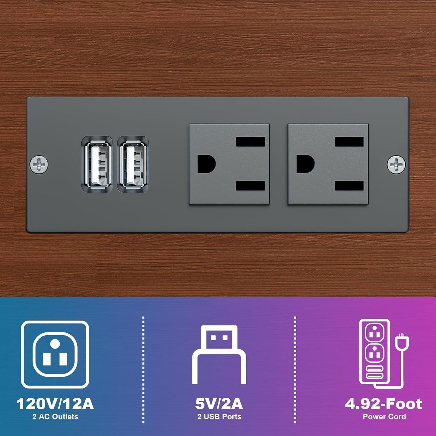 Height Adjustable Computer Tower Stand with Charge Station and USB Charging Port, 2-Tier ATX-Case Cart, Under Desk Mobile PC Stand, CPU Holder Cart with Locking Caster Wheels for Fits Most PC