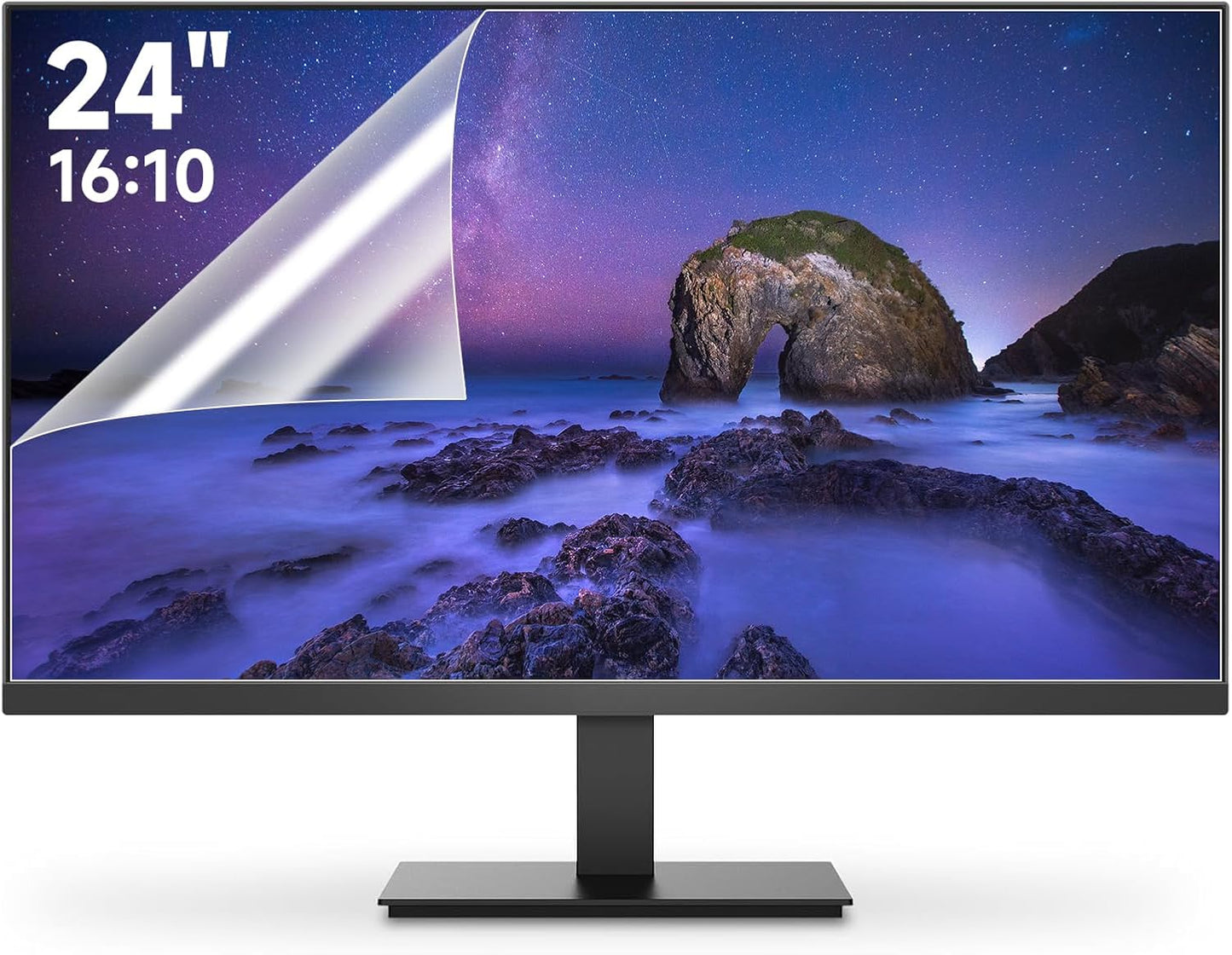 2 Pack 24 Inch 16:10 Display Anti Glare Computer Screen Cover, Eye Protection Matte Anti Scratch Anti Glare Film for 24'' Computer Widescreen Monitor