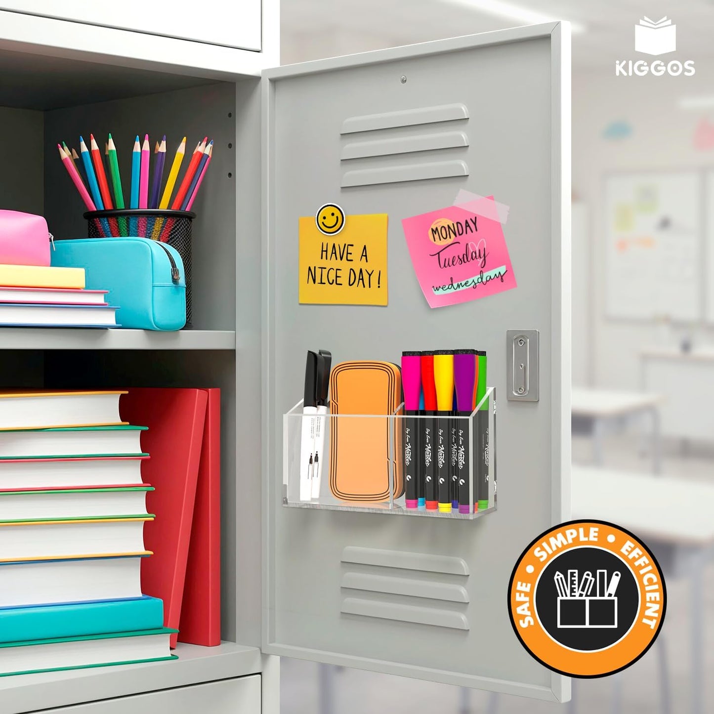 Acrylic Magnetic Marker Holder for Whiteboard Pen Organizer 2 Compartments Teacher Classroom Organization Magnetic Pencil Holder for Refrigerator Classroom Decor Office Modern White Board Accessories