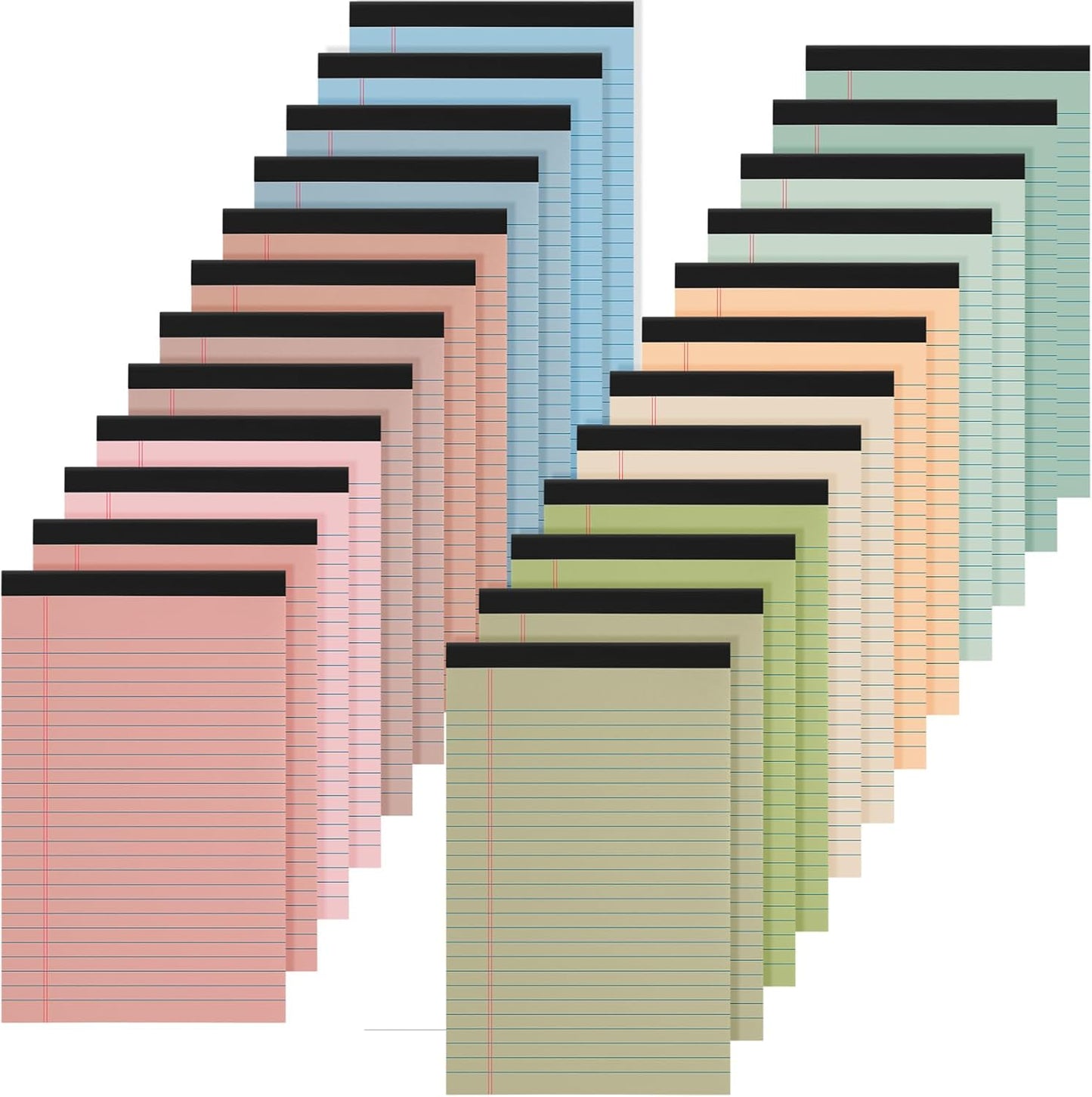 Fuutreo 5" x 8" Legal Pad Writing Notepads 50 Sheets Small Legal Pad Narrow Ruled Multiple Color Lined Paper for School College Office Supplies Work (Earthy Colors,24 Pcs)