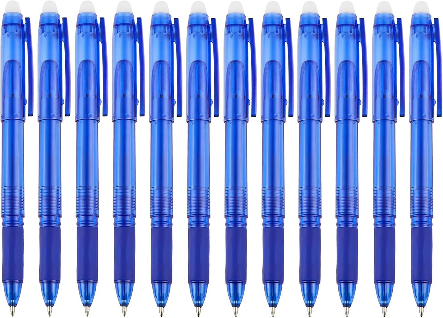 Volcanics Blue Erasable Gel Pens, 0.7mm Fine Point Gel Erasable Pens - Compatible with Rocketbook, 12 Pack, Smooth Writing Pens Pencil-Like Precision for School & Office